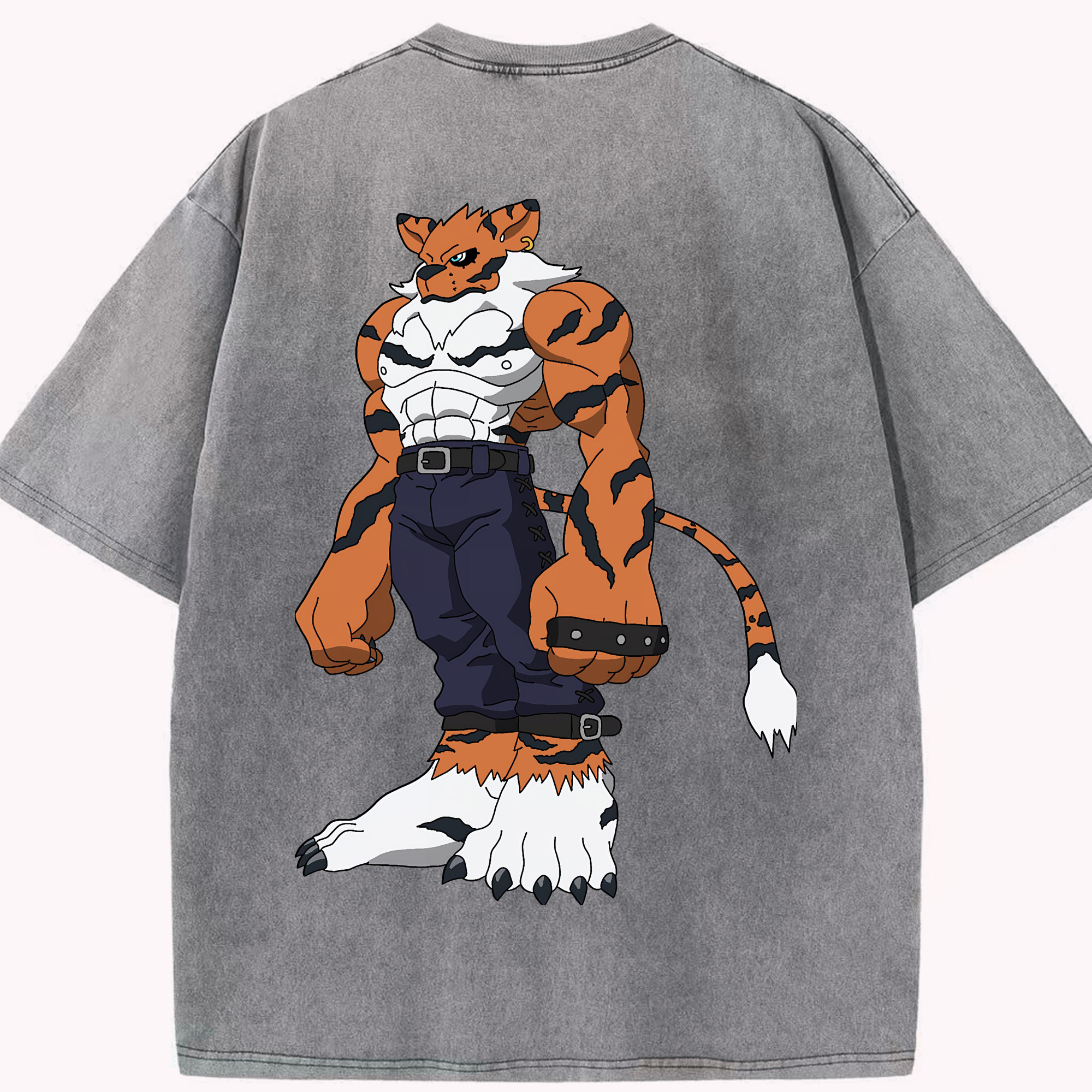 （画像用） Digimon デジタルモンスター/デジモン 綿100% ヴィンテージ風 半袖Tシャツ（背面プリント）