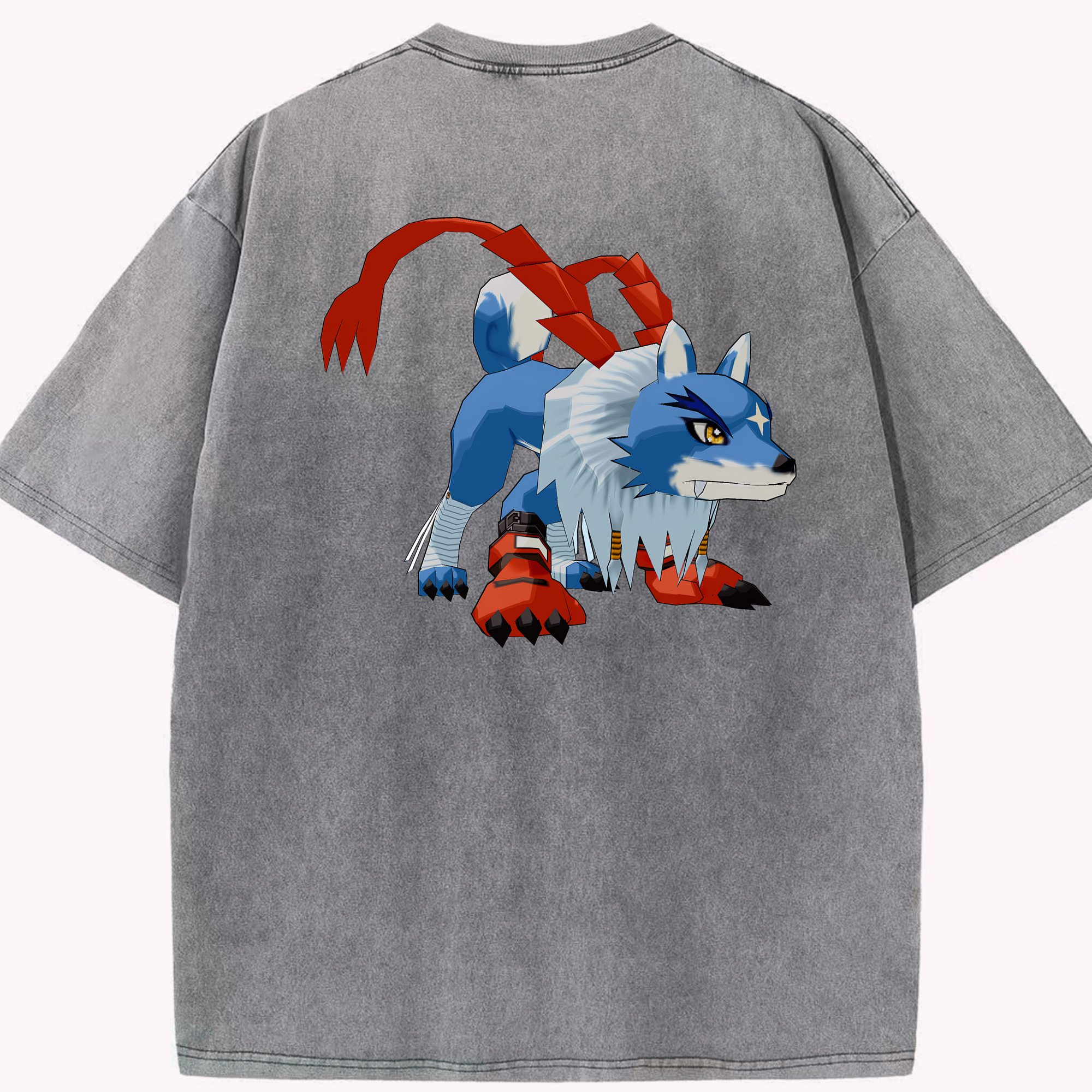 （画像用） Digimon デジタルモンスター/デジモン 綿100% ヴィンテージ風 半袖Tシャツ（背面プリント）