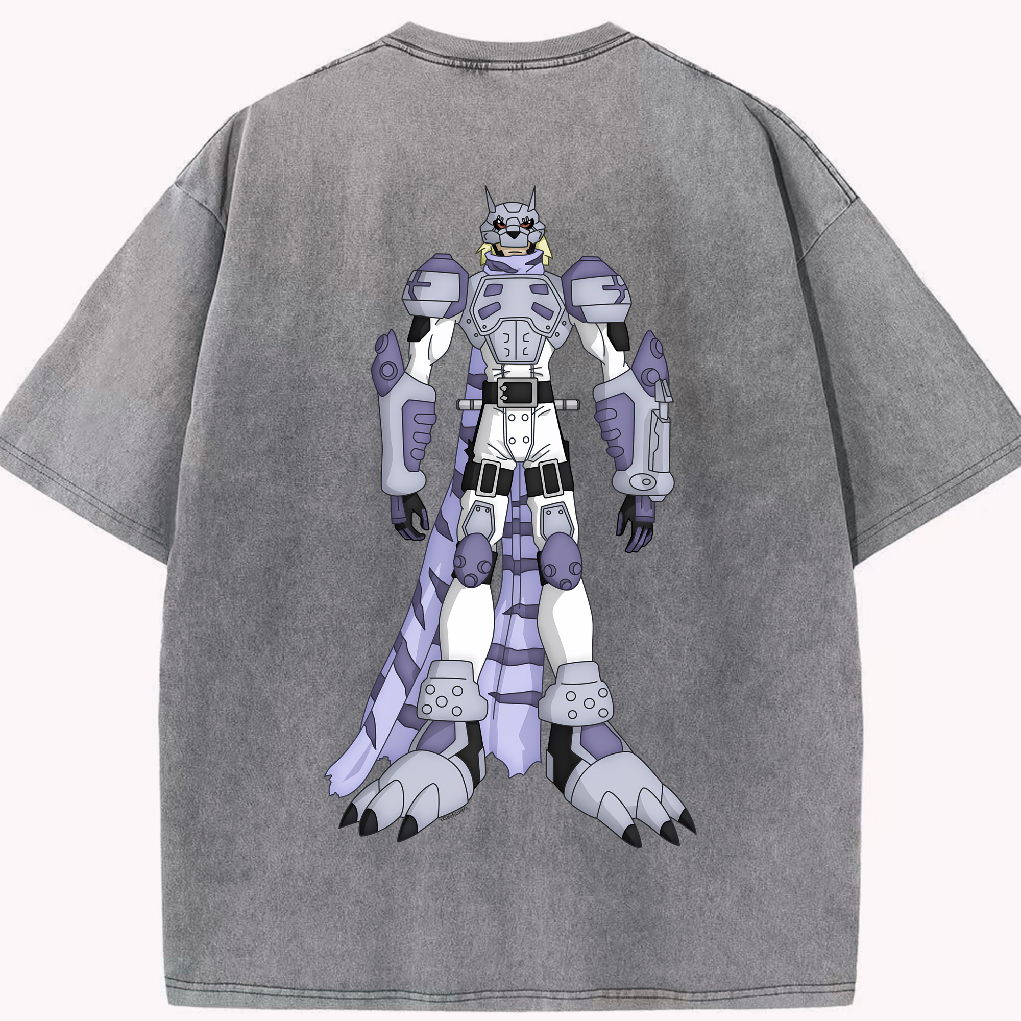 （画像用） Digimon デジタルモンスター/デジモン 綿100% ヴィンテージ風 半袖Tシャツ（背面プリント）