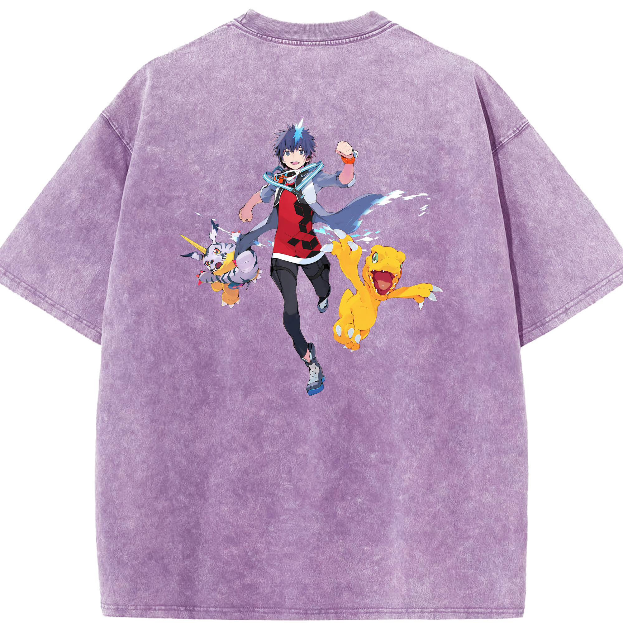 （画像用） Digimon デジタルモンスター/デジモン 綿100% ヴィンテージ風 半袖Tシャツ（背面プリント）