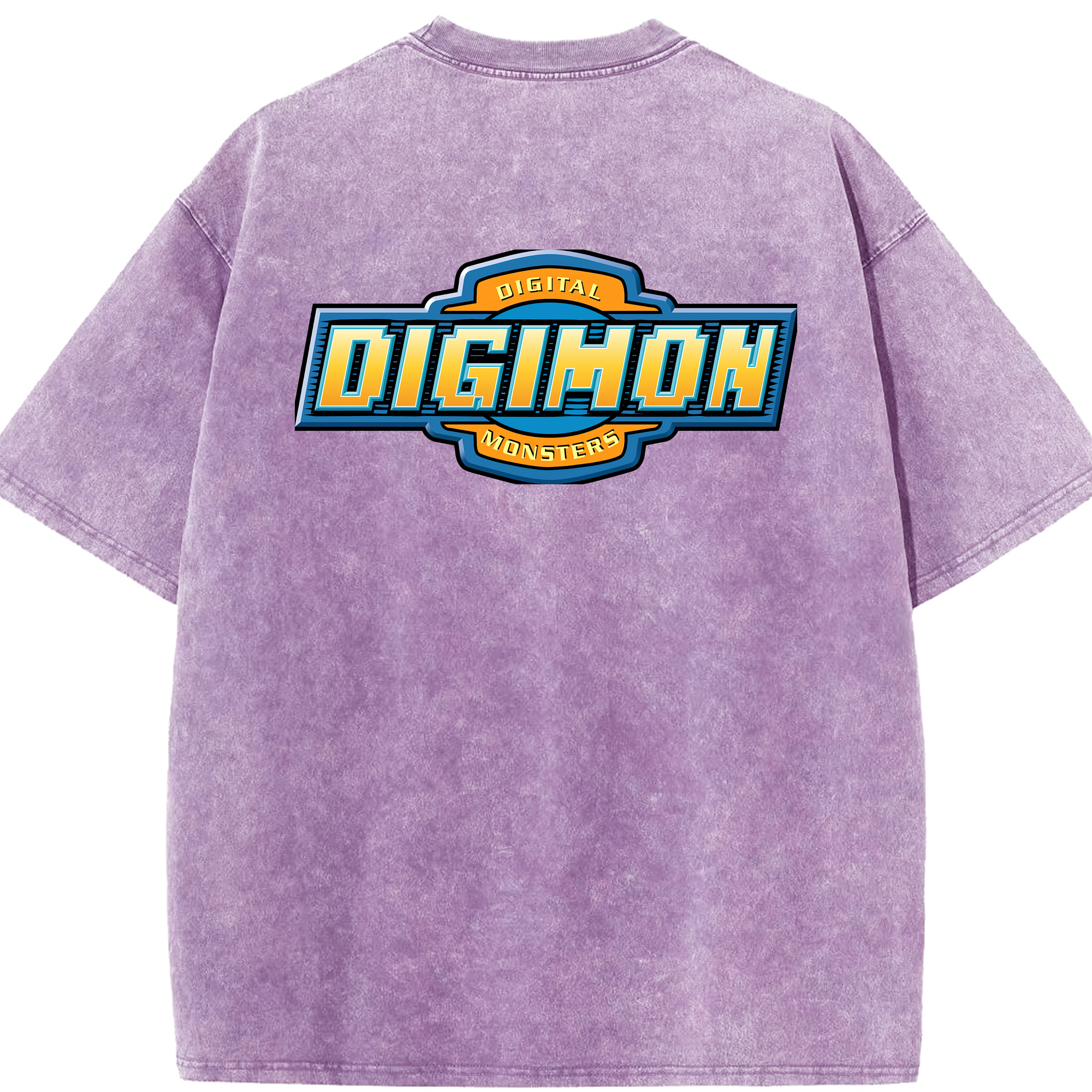 （画像用） Digimon デジタルモンスター/デジモン 綿100% ヴィンテージ風 半袖Tシャツ（背面プリント）