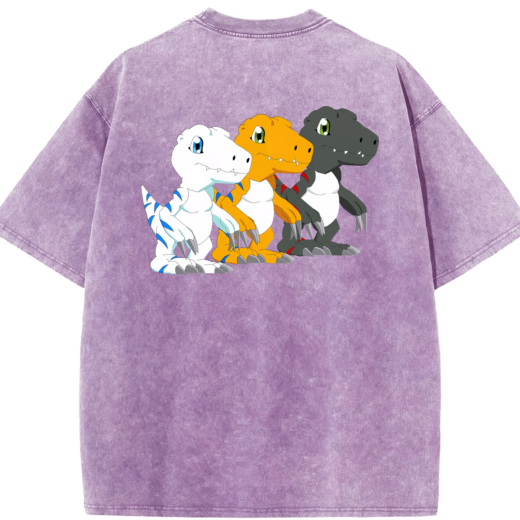 （画像用） Digimon デジタルモンスター/デジモン 綿100% ヴィンテージ風 半袖Tシャツ（背面プリント）