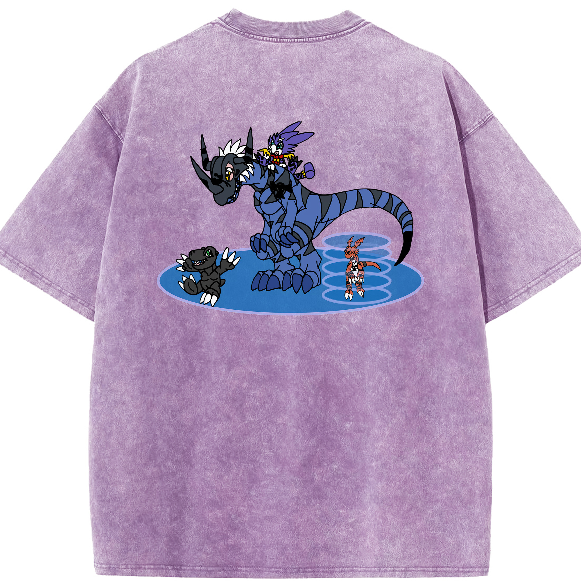 （画像用） Digimon デジタルモンスター/デジモン 綿100% ヴィンテージ風 半袖Tシャツ（背面プリント）