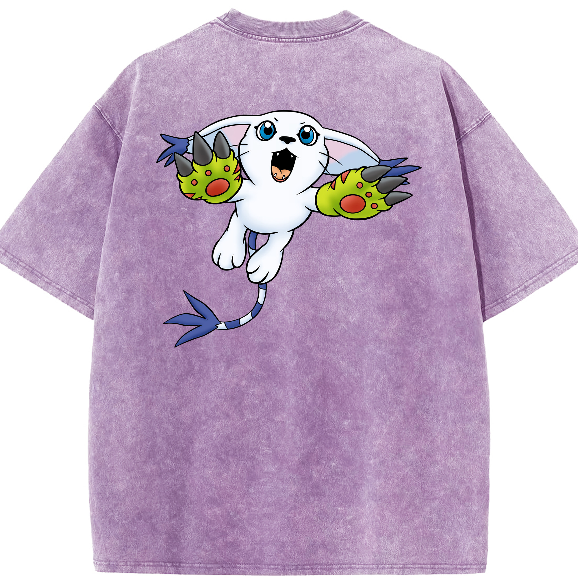 （画像用） Digimon デジタルモンスター/デジモン 綿100% ヴィンテージ風 半袖Tシャツ（背面プリント）