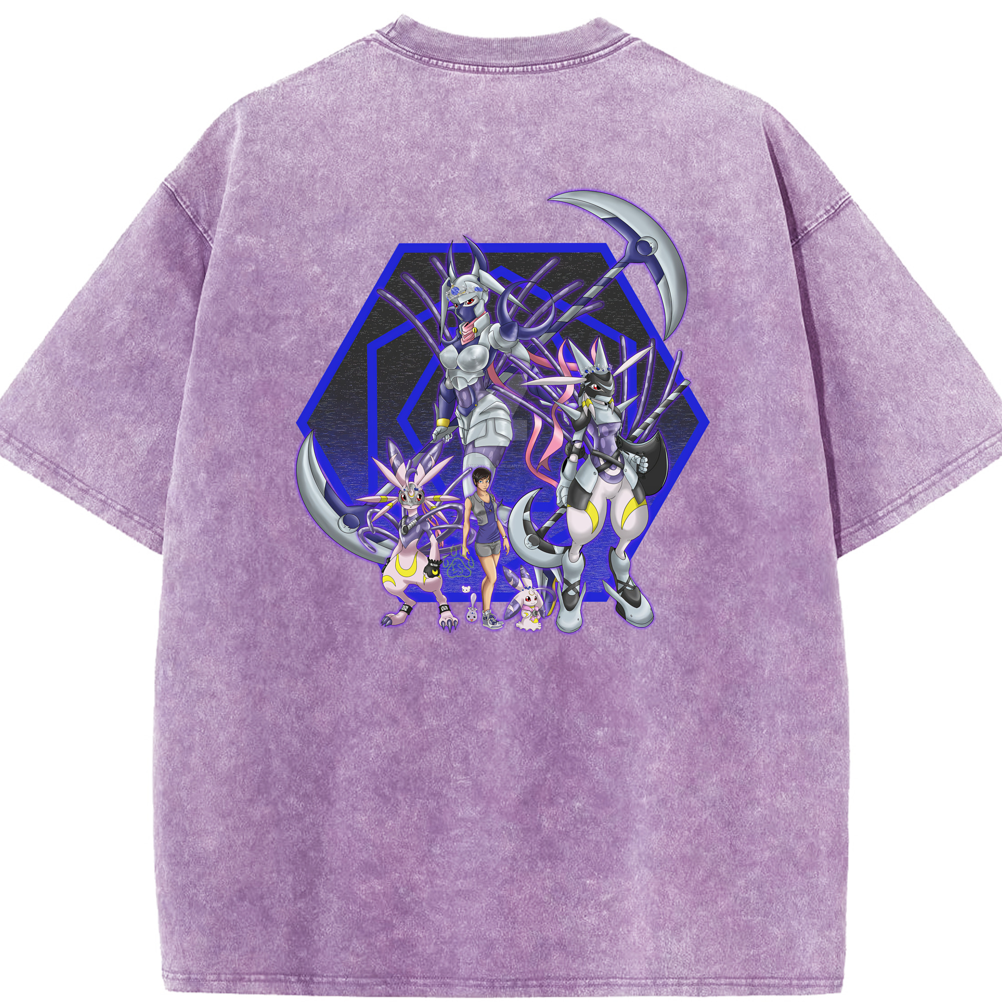 （画像用） Digimon デジタルモンスター/デジモン 綿100% ヴィンテージ風 半袖Tシャツ（背面プリント）