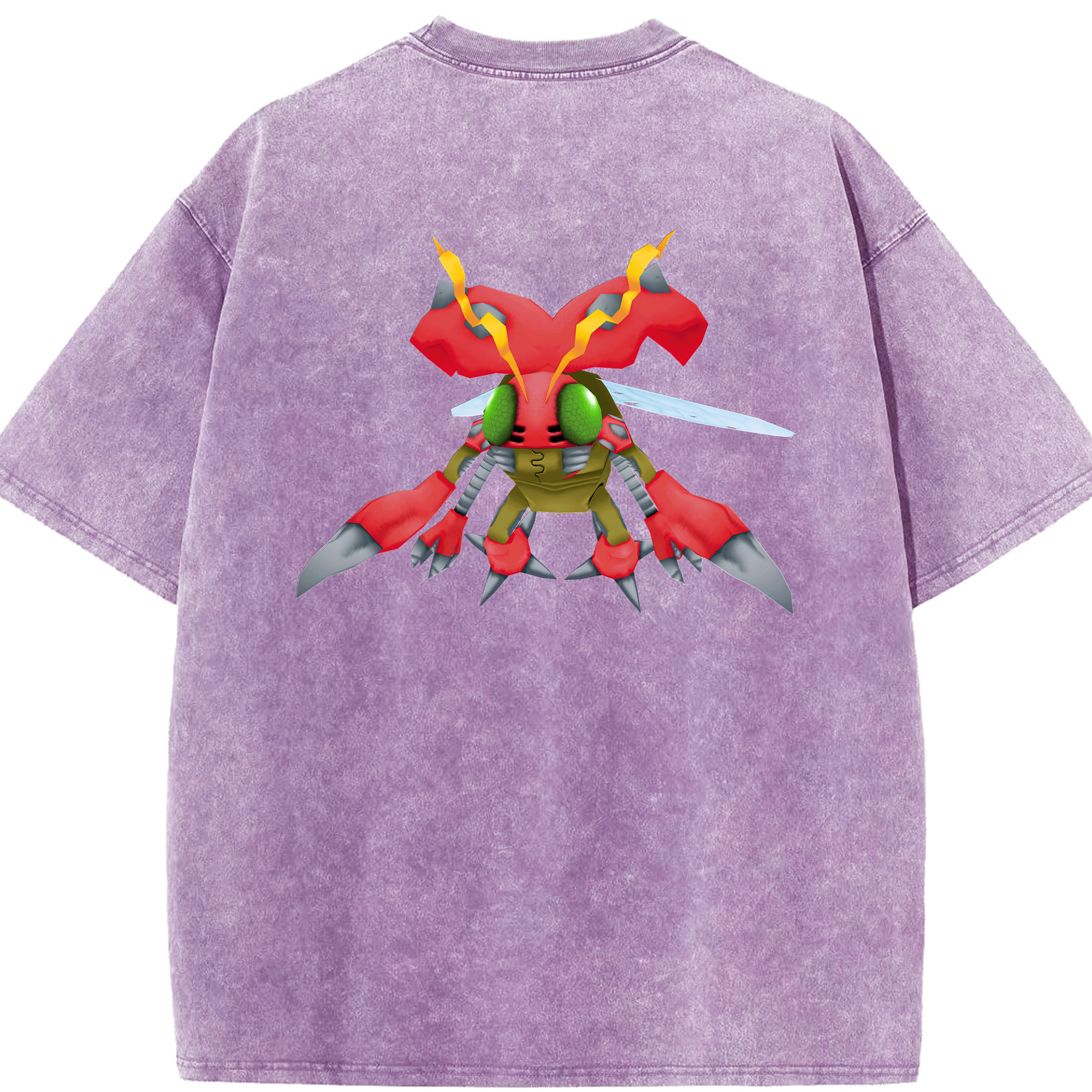 （画像用） Digimon デジタルモンスター/デジモン 綿100% ヴィンテージ風 半袖Tシャツ（背面プリント）