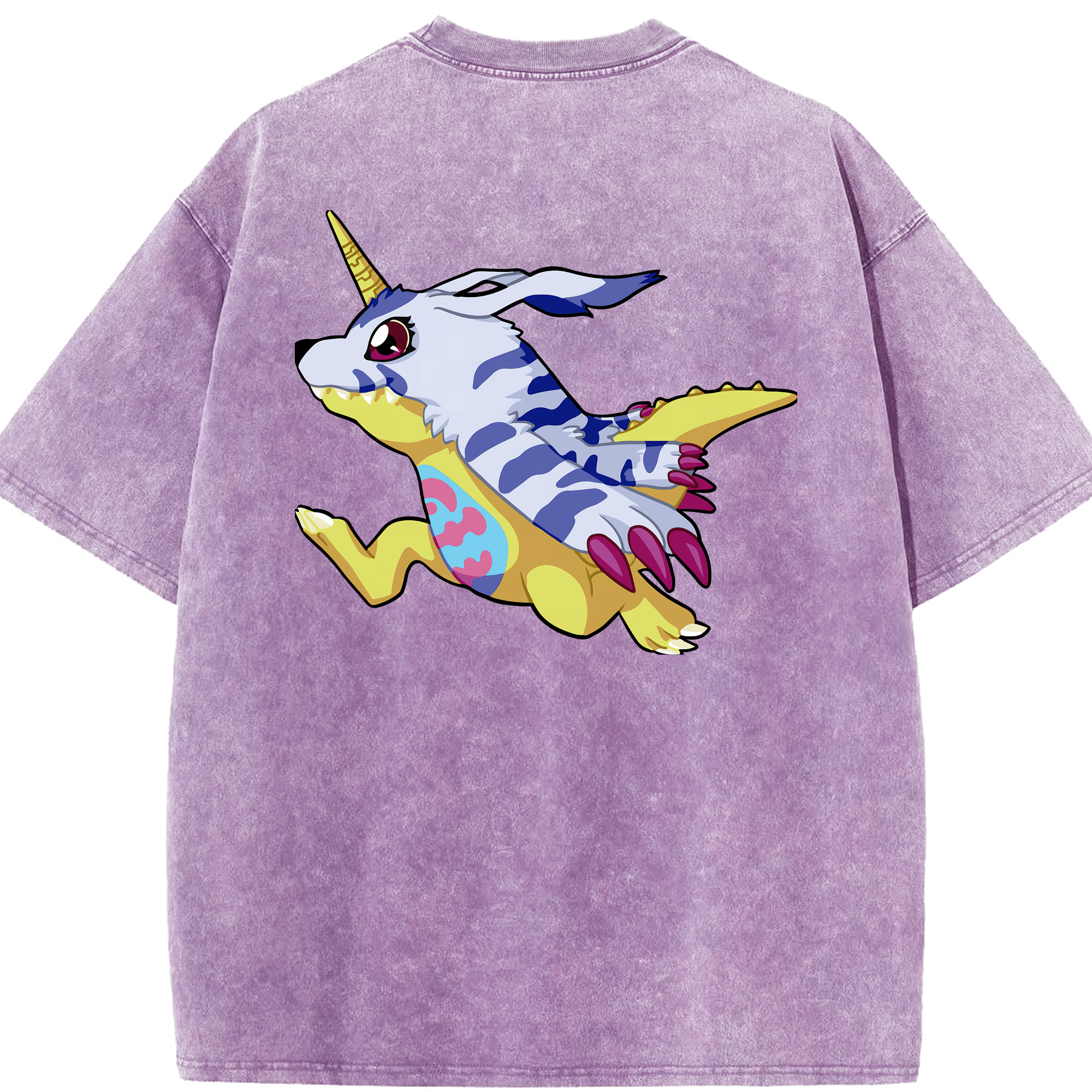 （画像用） Digimon デジタルモンスター/デジモン 綿100% ヴィンテージ風 半袖Tシャツ（背面プリント）
