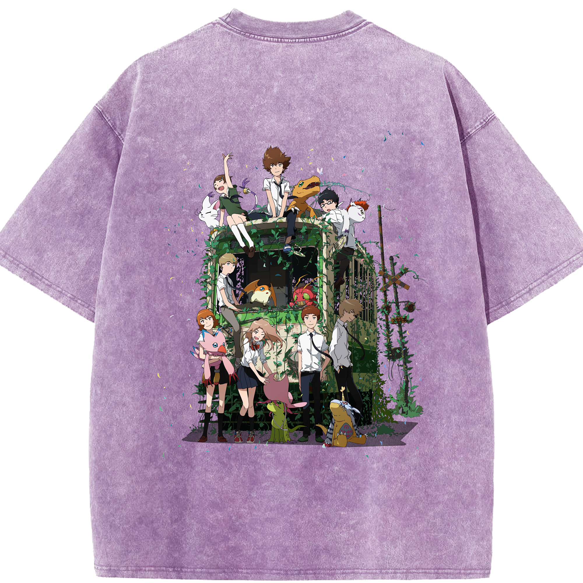 （画像用） Digimon デジタルモンスター/デジモン 綿100% ヴィンテージ風 半袖Tシャツ（背面プリント）
