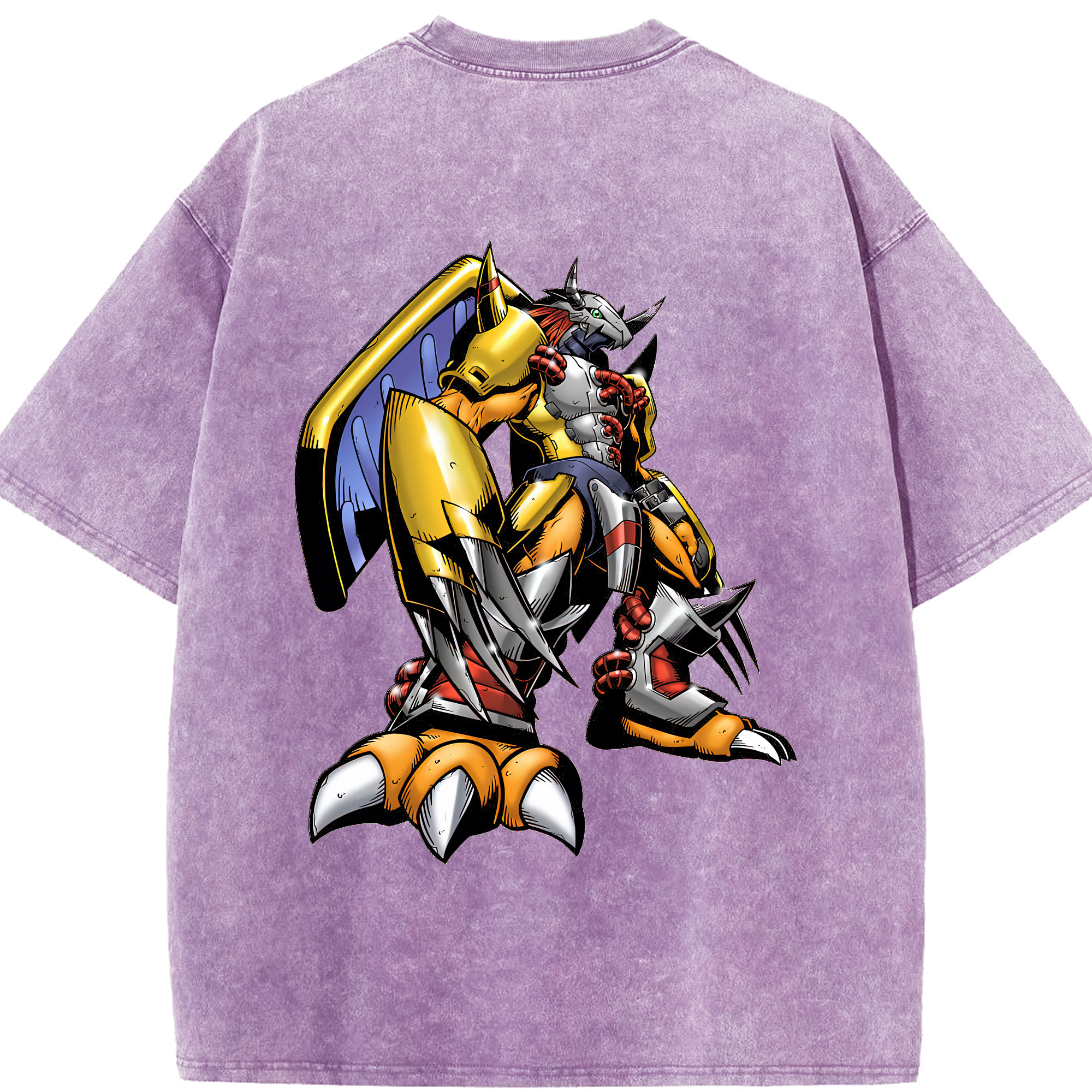（画像用） Digimon デジタルモンスター/デジモン 綿100% ヴィンテージ風 半袖Tシャツ（背面プリント）