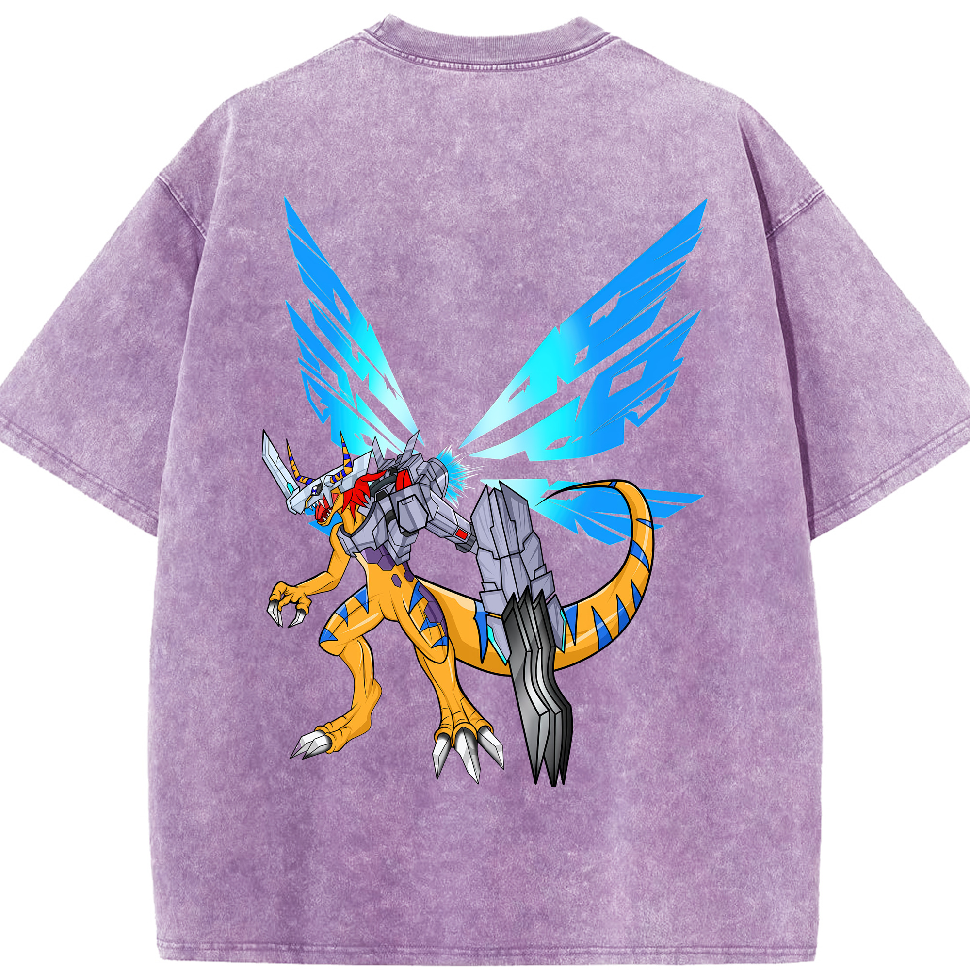 （画像用） Digimon デジタルモンスター/デジモン 綿100% ヴィンテージ風 半袖Tシャツ（背面プリント）
