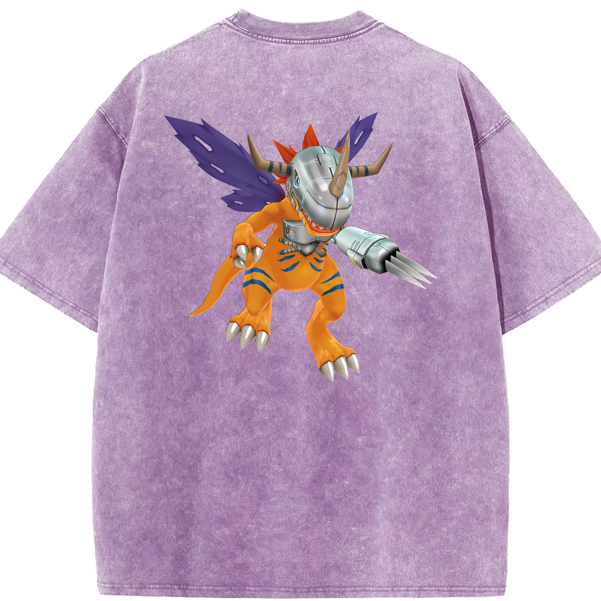（画像用） Digimon デジタルモンスター/デジモン 綿100% ヴィンテージ風 半袖Tシャツ（背面プリント）