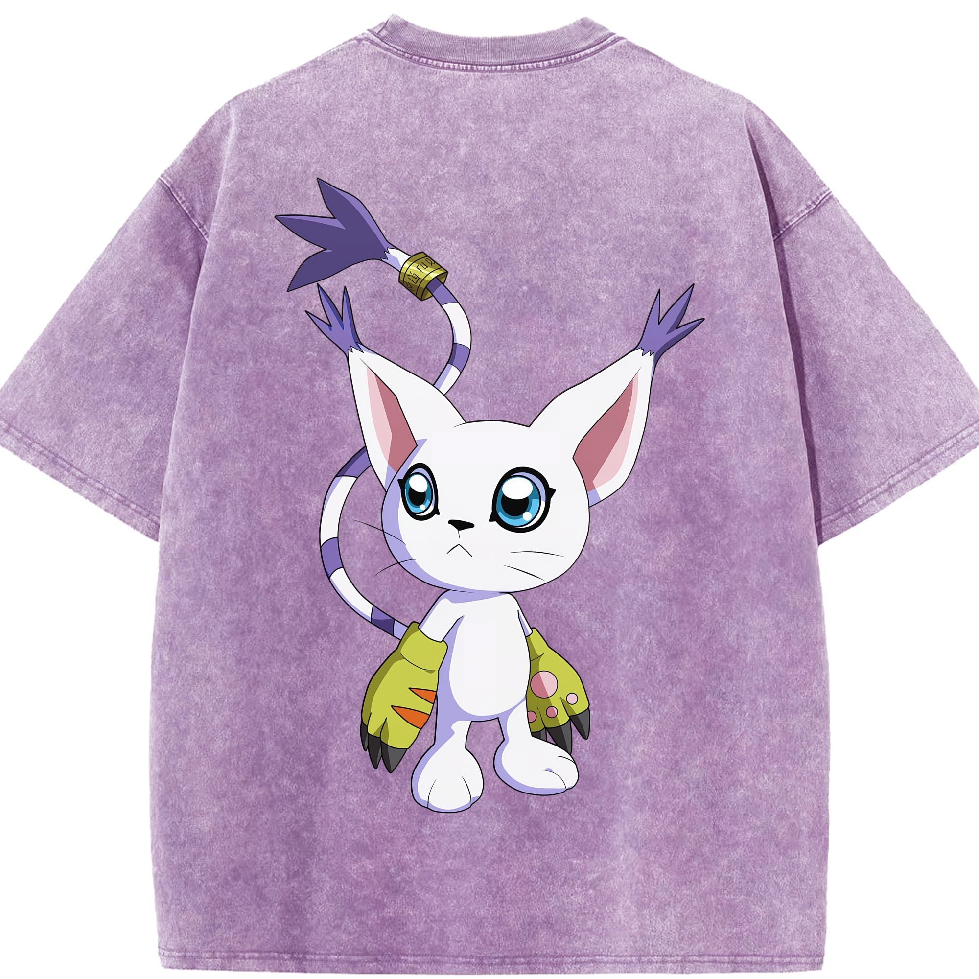 （画像用） Digimon デジタルモンスター/デジモン 綿100% ヴィンテージ風 半袖Tシャツ（背面プリント）