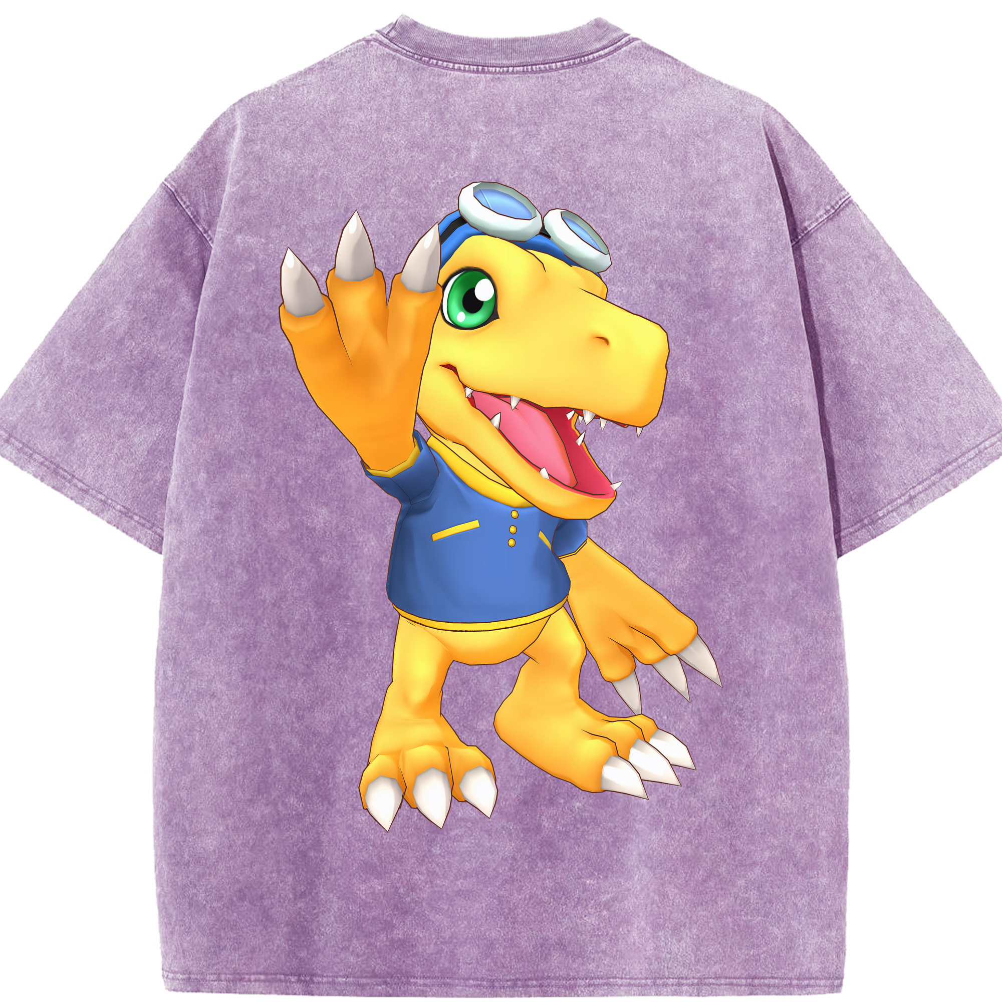（画像用） Digimon デジタルモンスター/デジモン 綿100% ヴィンテージ風 半袖Tシャツ（背面プリント）