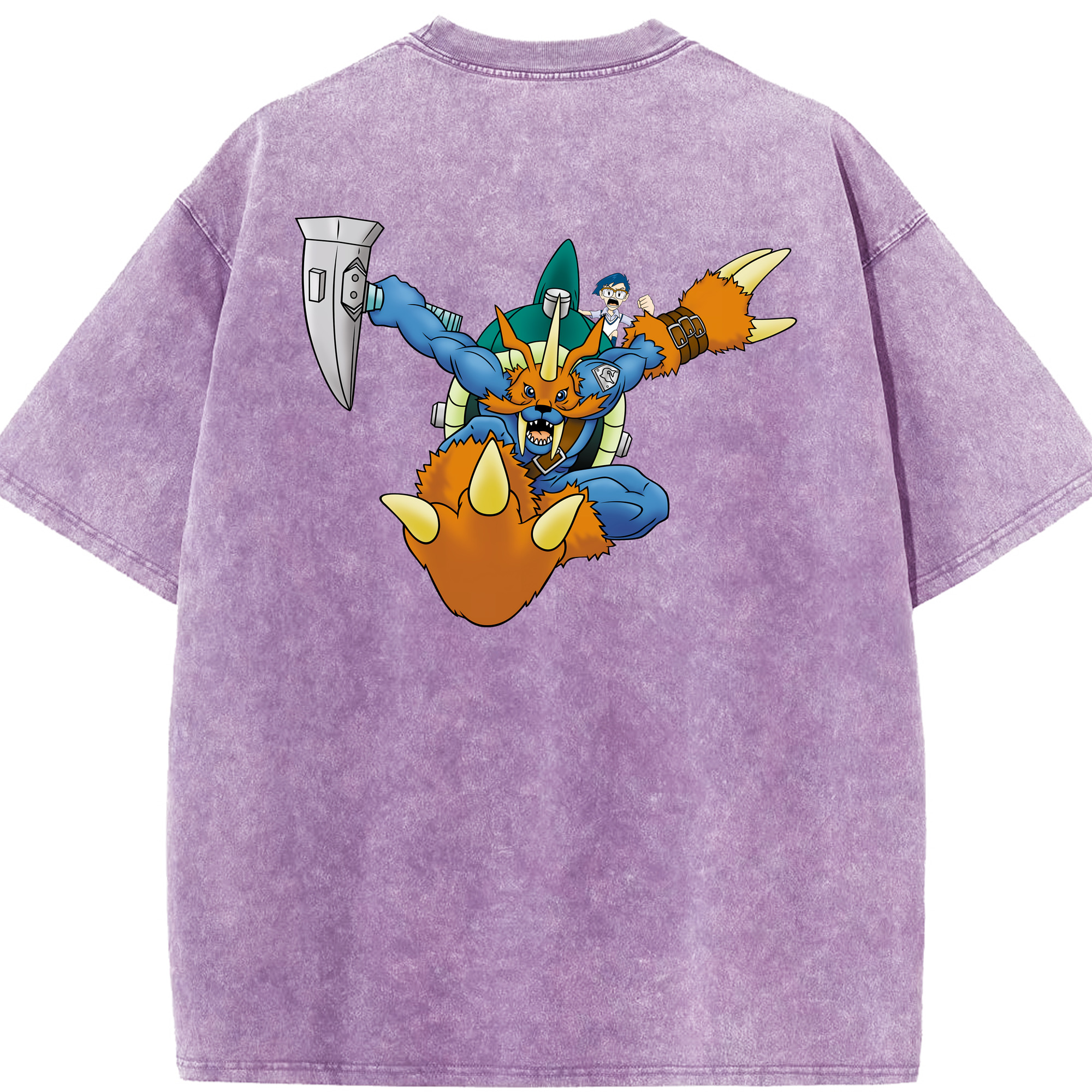 （画像用） Digimon デジタルモンスター/デジモン 綿100% ヴィンテージ風 半袖Tシャツ（背面プリント）