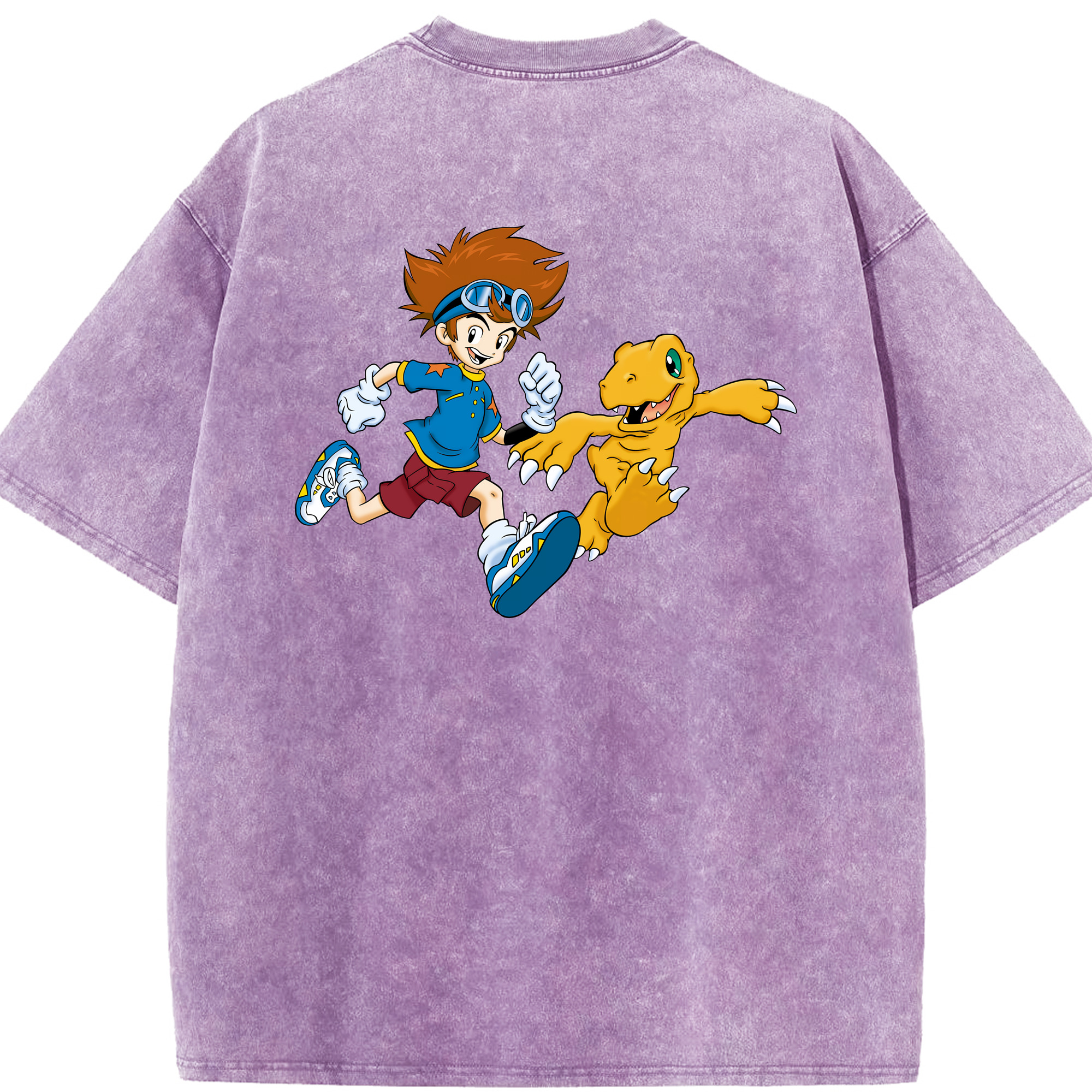 （画像用） Digimon デジタルモンスター/デジモン 綿100% ヴィンテージ風 半袖Tシャツ（背面プリント）