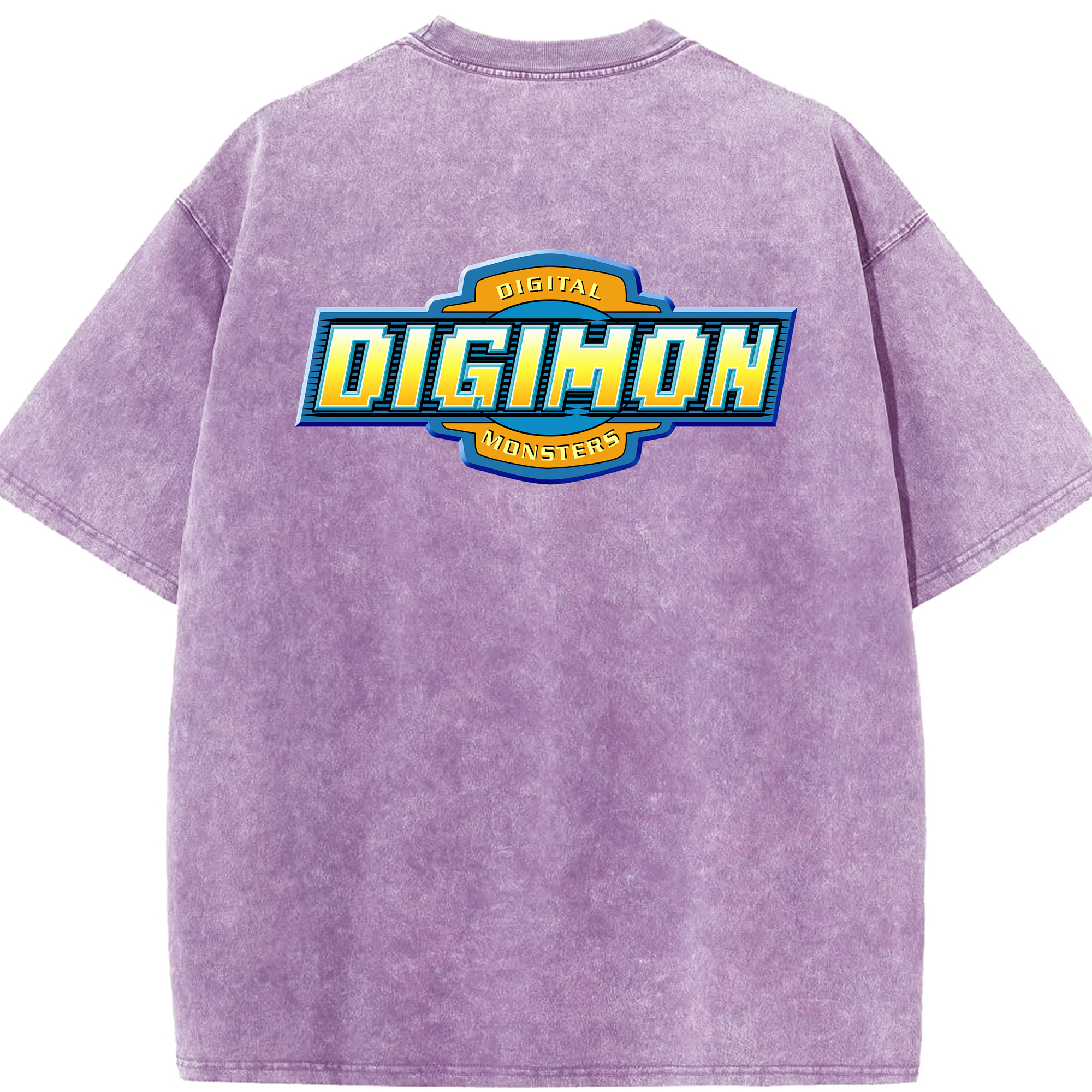 （画像用） Digimon デジタルモンスター/デジモン 綿100% ヴィンテージ風 半袖Tシャツ（背面プリント）