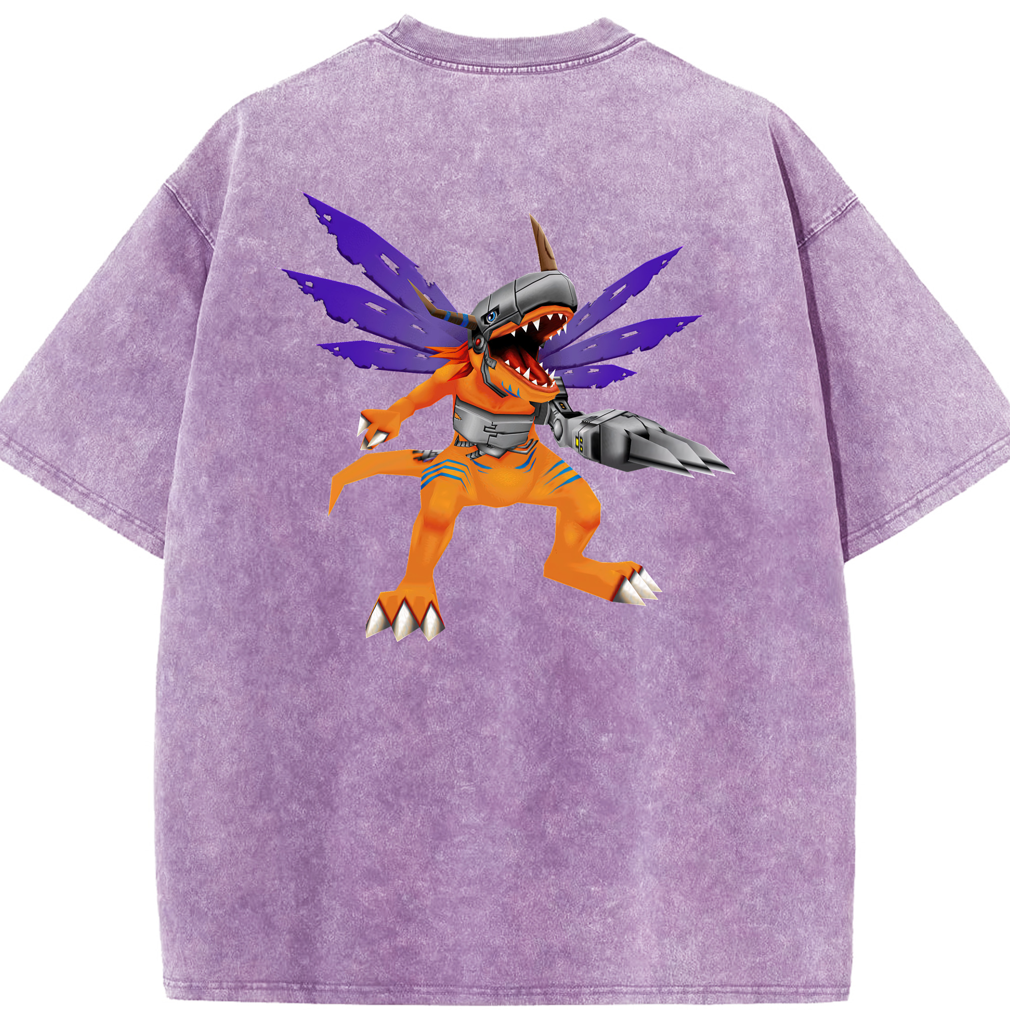 （画像用） Digimon デジタルモンスター/デジモン 綿100% ヴィンテージ風 半袖Tシャツ（背面プリント）