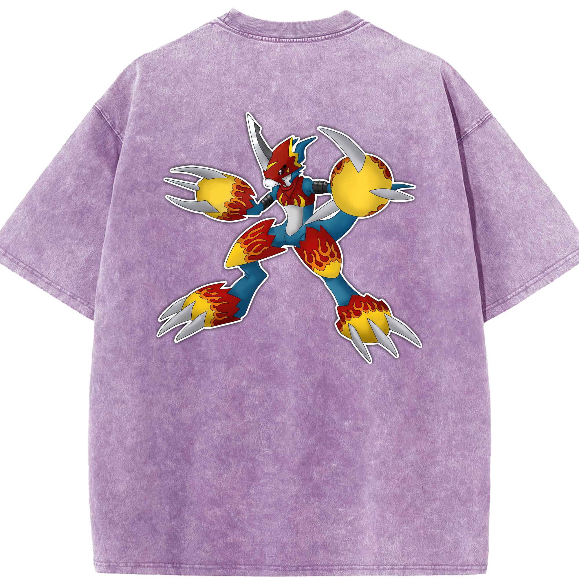 （画像用） Digimon デジタルモンスター/デジモン 綿100% ヴィンテージ風 半袖Tシャツ（背面プリント）