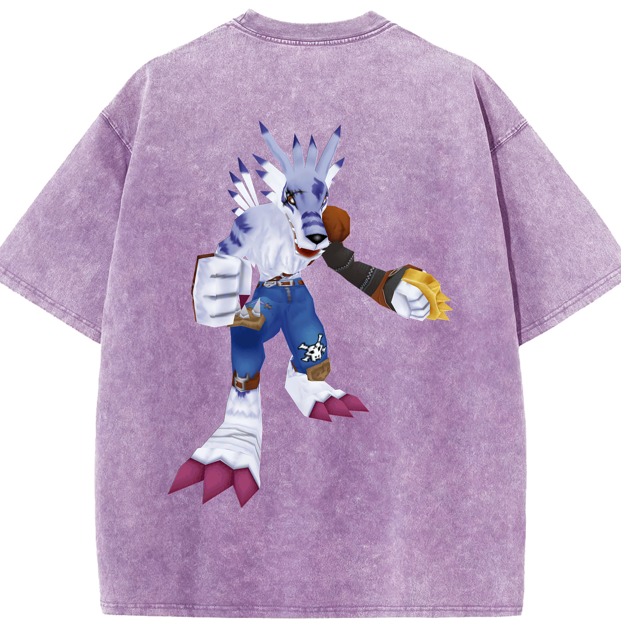 （画像用） Digimon デジタルモンスター/デジモン 綿100% ヴィンテージ風 半袖Tシャツ（背面プリント）