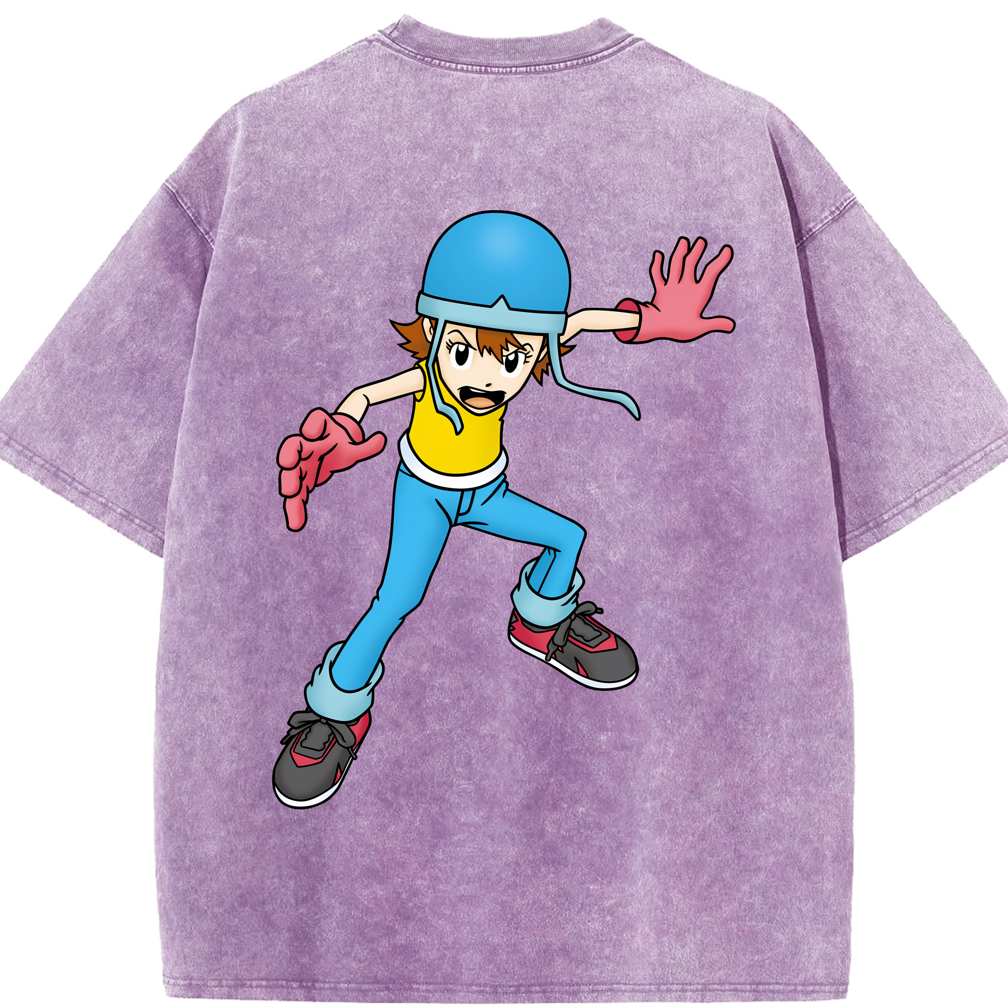 （画像用） Digimon デジタルモンスター/デジモン 綿100% ヴィンテージ風 半袖Tシャツ（背面プリント）
