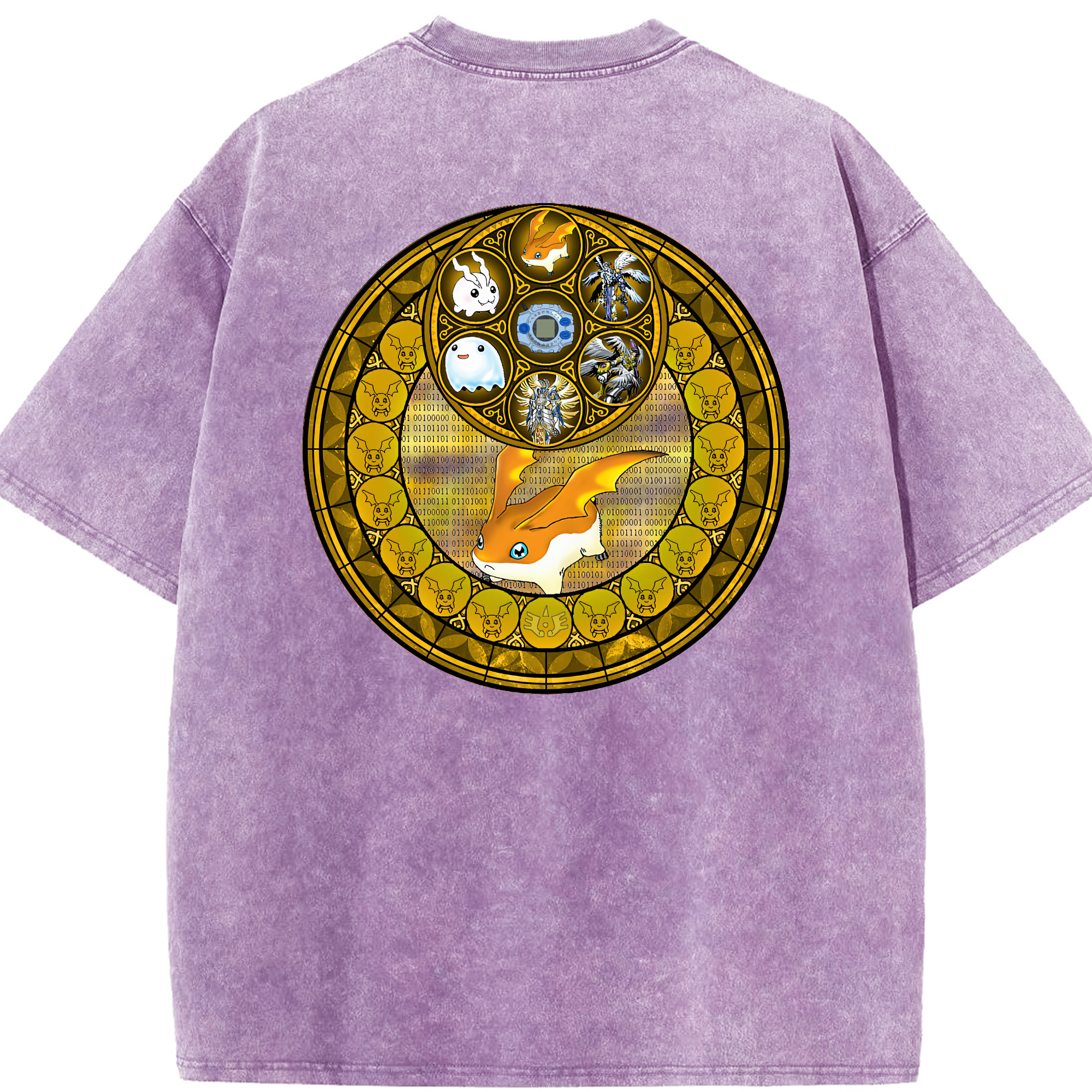 （画像用） Digimon デジタルモンスター/デジモン 綿100% ヴィンテージ風 半袖Tシャツ（背面プリント）