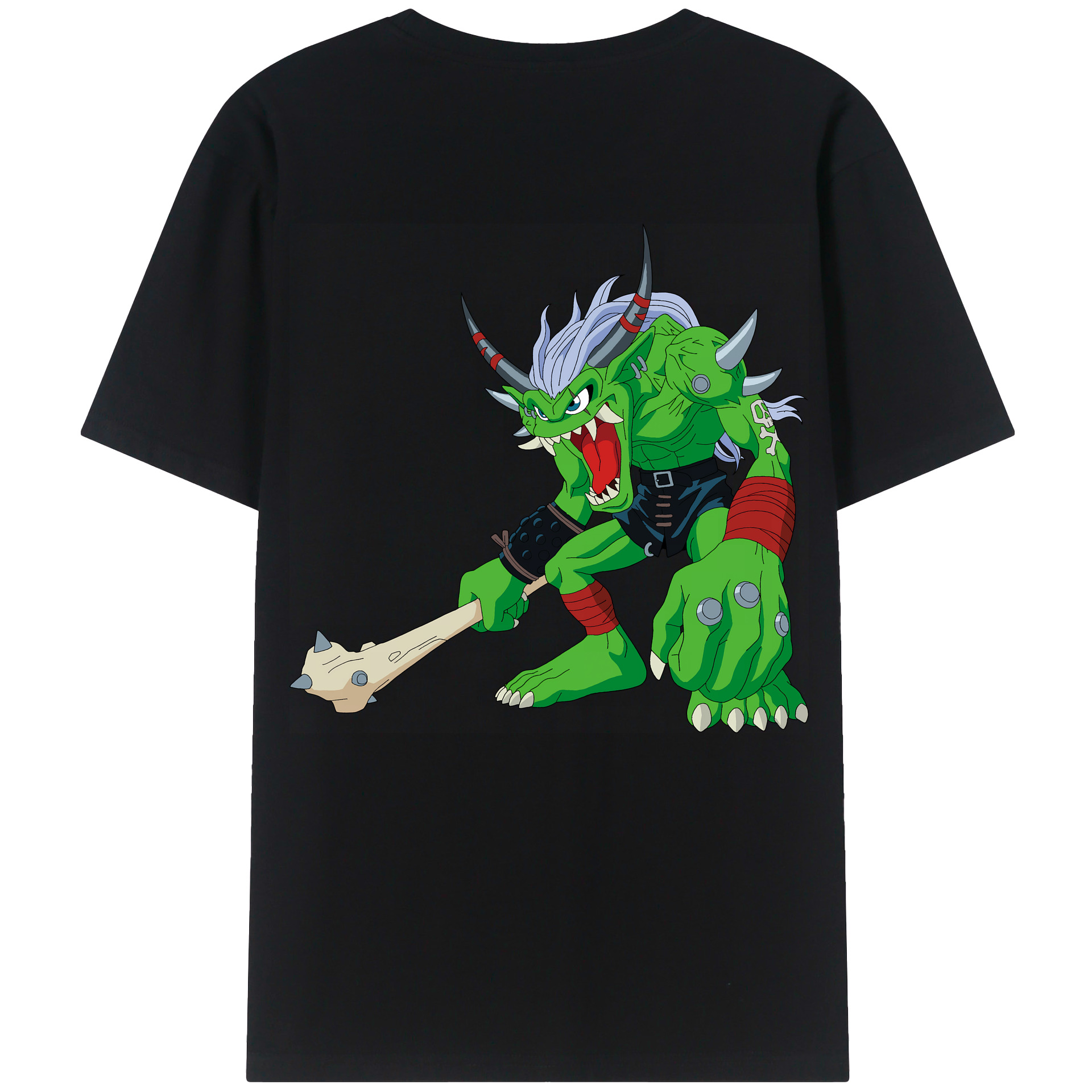 （画像用） Digimon デジタルモンスター/デジモン 綿100％ メンズ半袖Tシャツ（バックプリント） 通気性