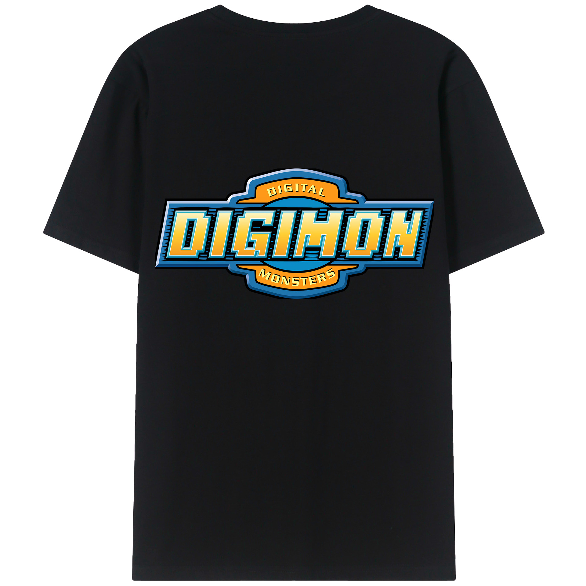 （画像用） Digimon デジタルモンスター/デジモン 綿100％ メンズ半袖Tシャツ（バックプリント） 通気性