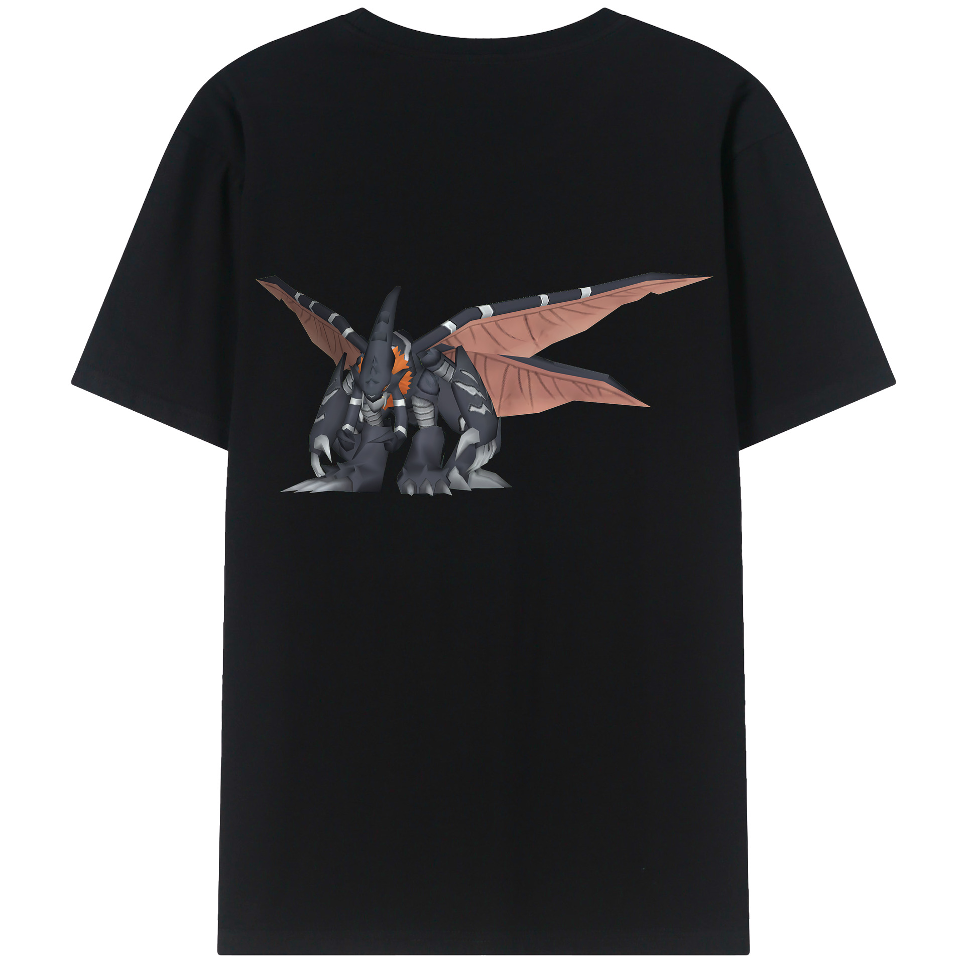 （画像用） Digimon デジタルモンスター/デジモン 綿100％ メンズ半袖Tシャツ（バックプリント） 通気性