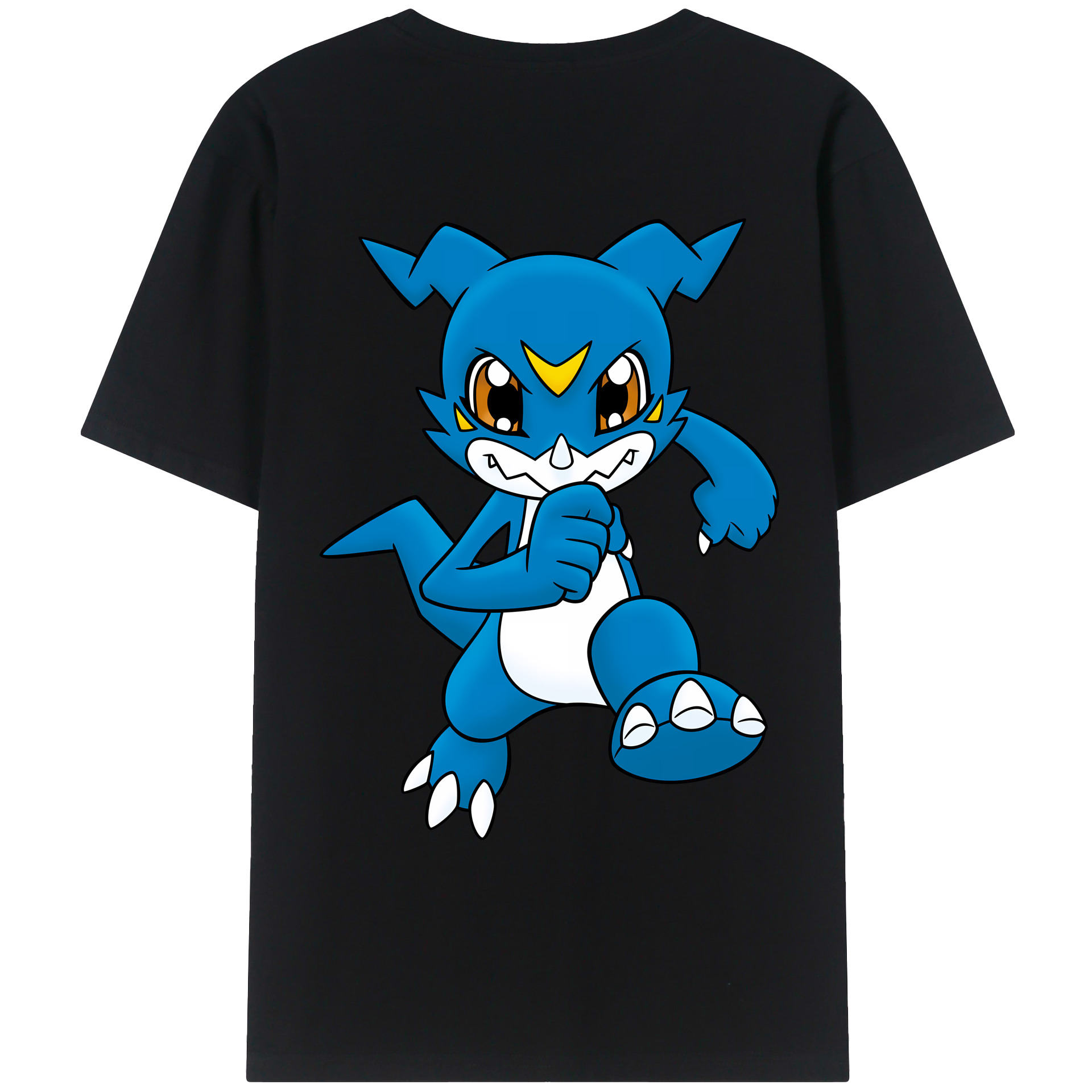 （画像用） Digimon デジタルモンスター/デジモン 綿100％ メンズ半袖Tシャツ（バックプリント） 通気性