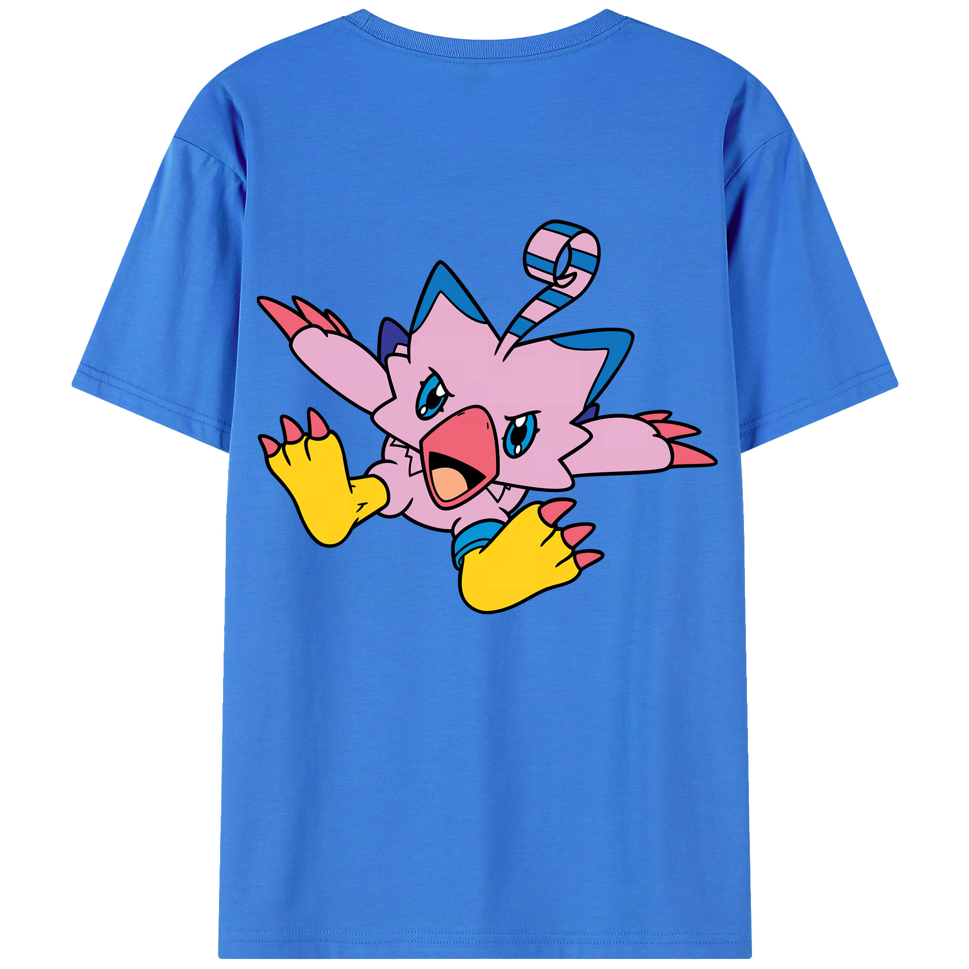 （画像用） Digimon デジタルモンスター/デジモン 綿100％ メンズ半袖Tシャツ（バックプリント） 通気性