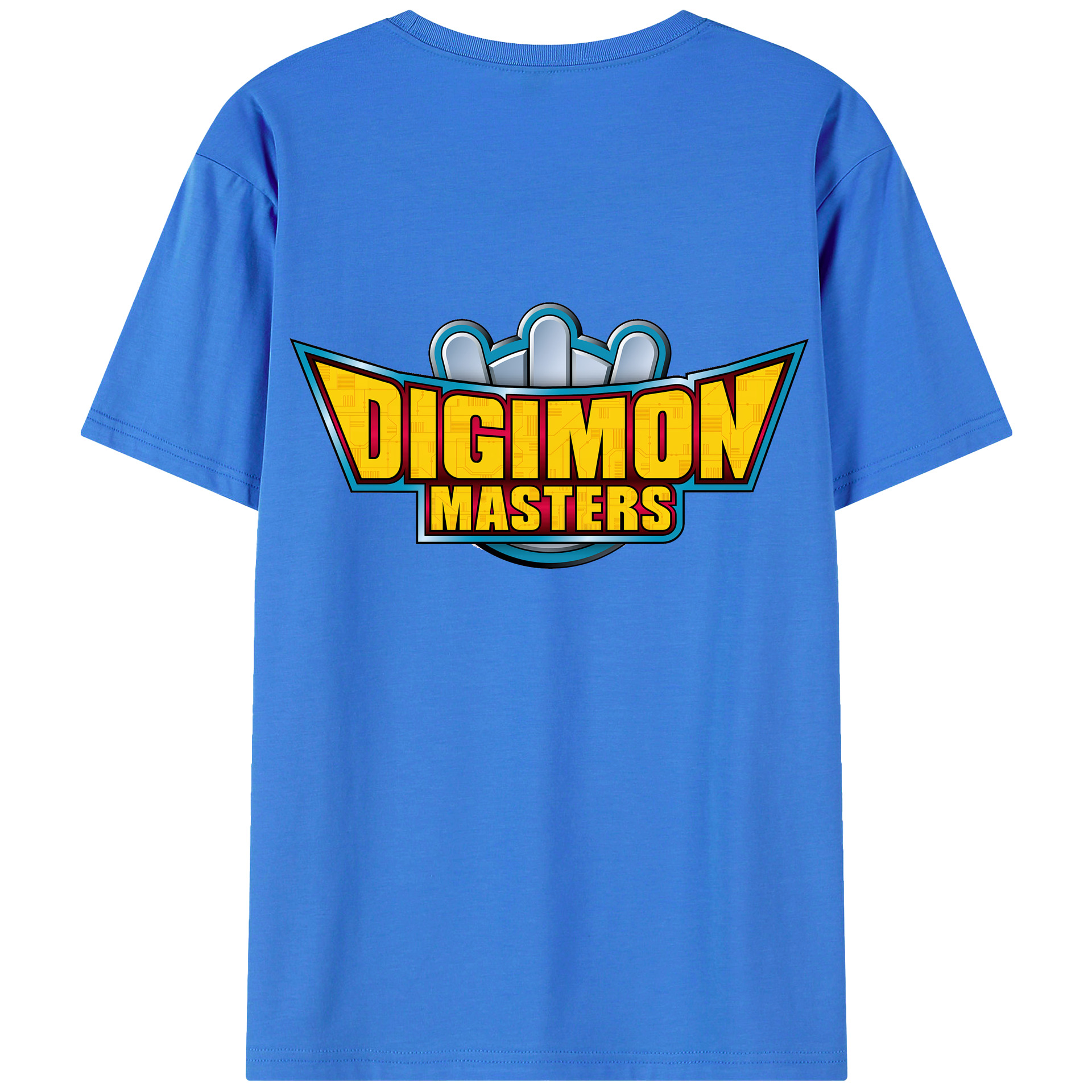 （画像用） Digimon デジタルモンスター/デジモン 綿100％ メンズ半袖Tシャツ（バックプリント） 通気性