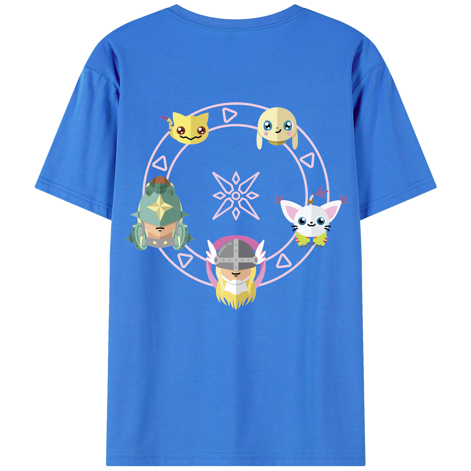 （画像用） Digimon デジタルモンスター/デジモン 綿100％ メンズ半袖Tシャツ（バックプリント） 通気性
