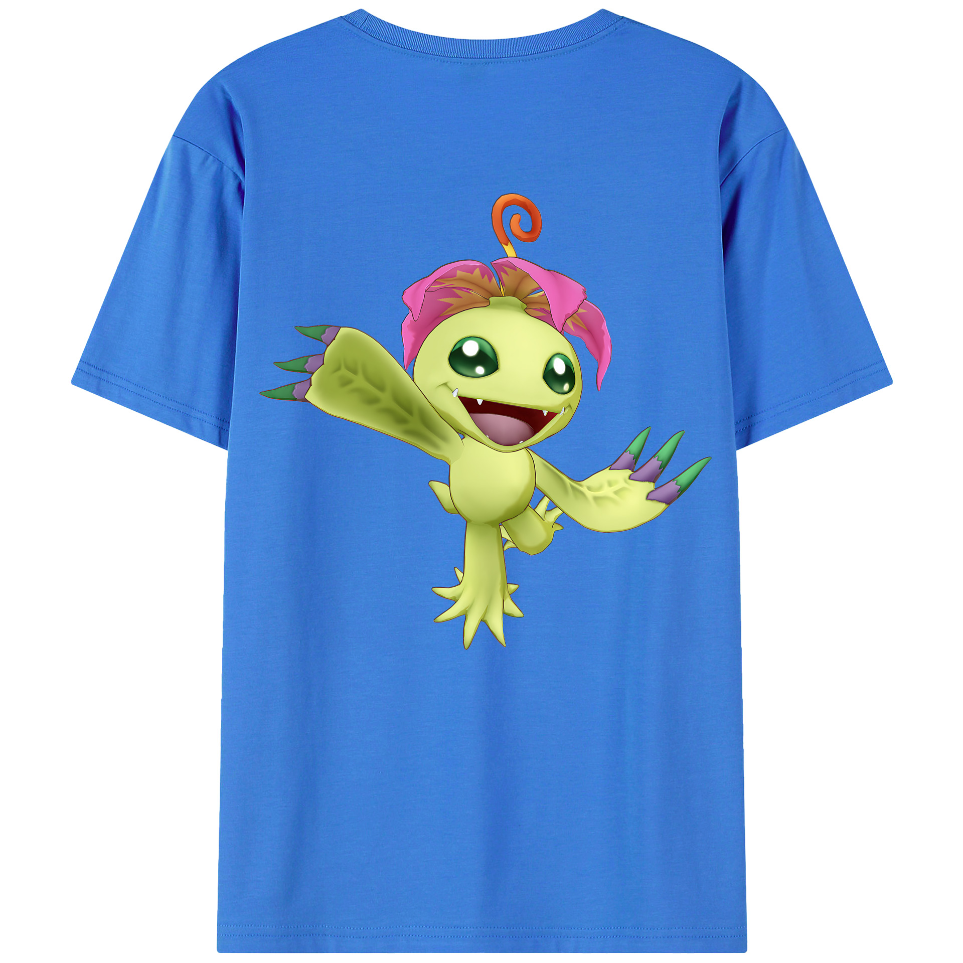 （画像用） Digimon デジタルモンスター/デジモン 綿100％ メンズ半袖Tシャツ（バックプリント） 通気性