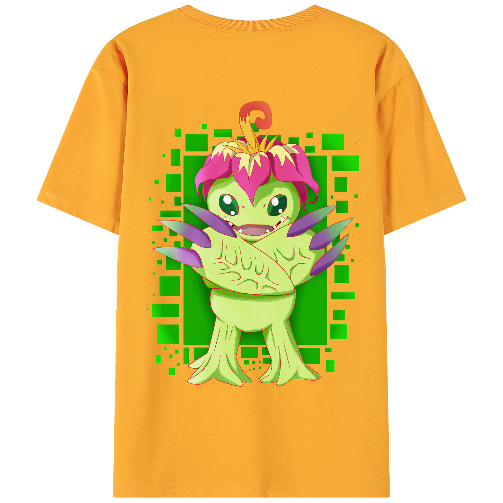 （画像用） Digimon デジタルモンスター/デジモン 綿100％ メンズ半袖Tシャツ（バックプリント） 通気性