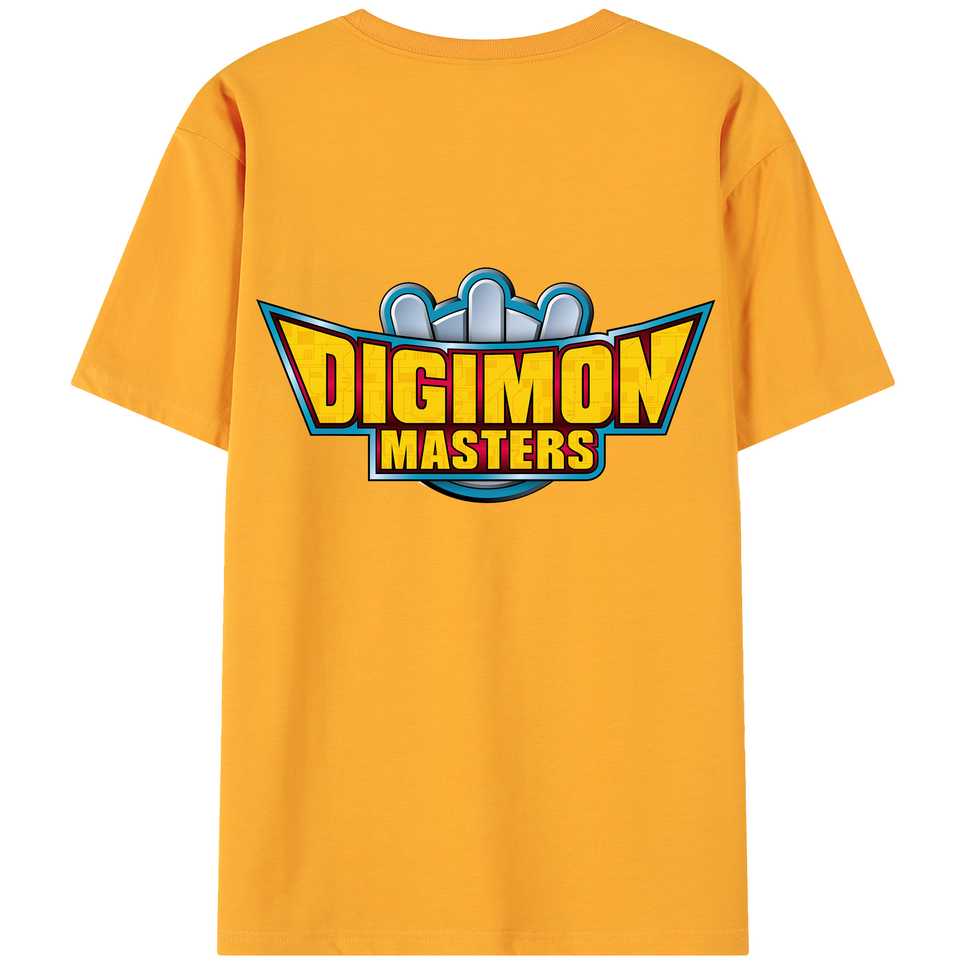 （画像用） Digimon デジタルモンスター/デジモン 綿100％ メンズ半袖Tシャツ（バックプリント） 通気性
