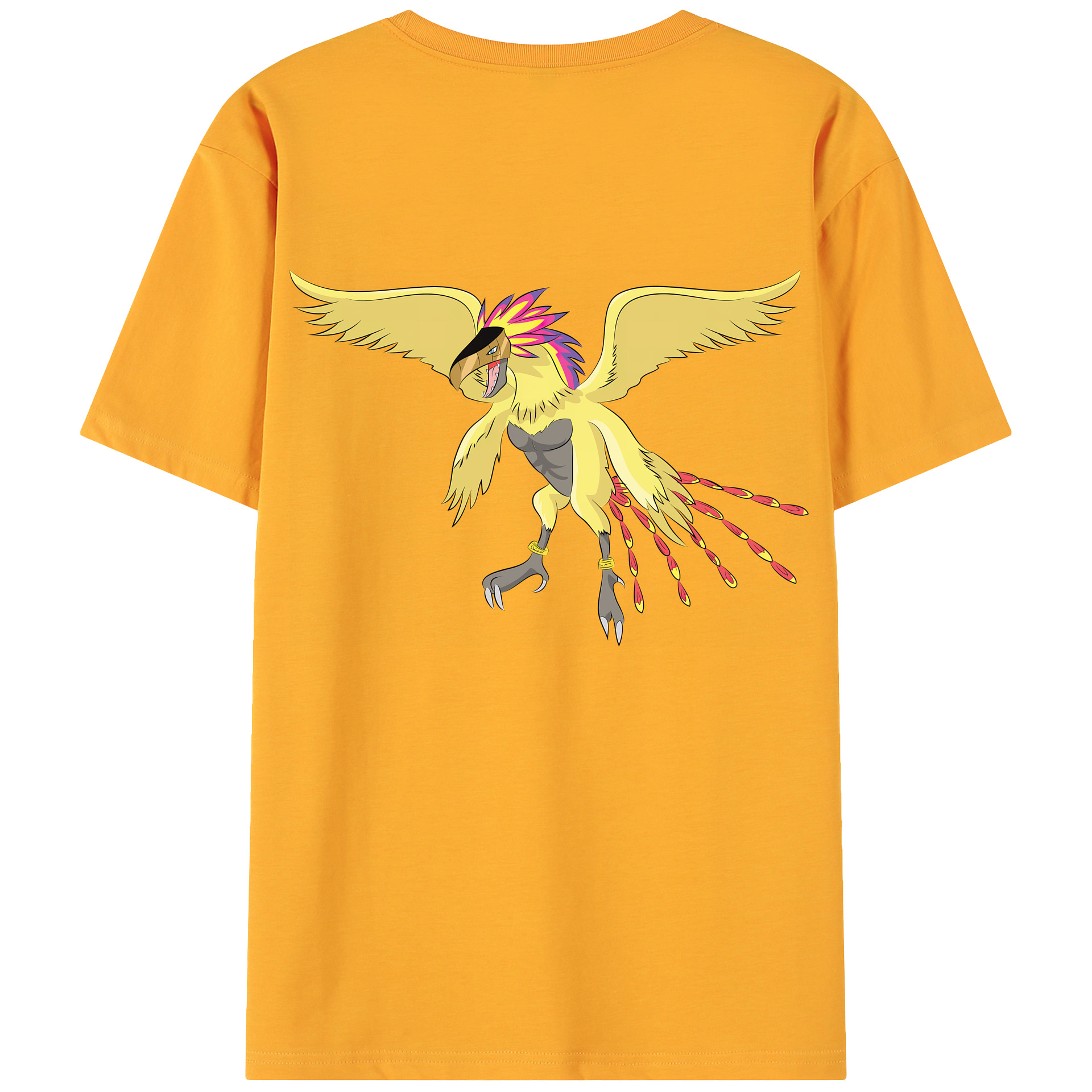 （画像用） Digimon デジタルモンスター/デジモン 綿100％ メンズ半袖Tシャツ（バックプリント） 通気性