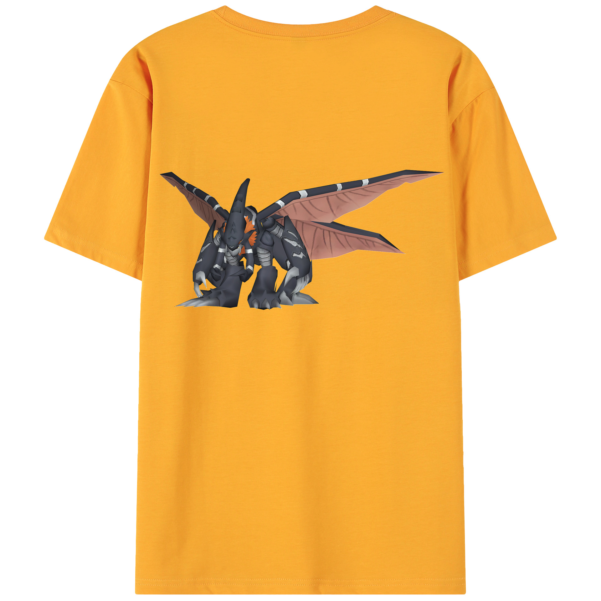 （画像用） Digimon デジタルモンスター/デジモン 綿100％ メンズ半袖Tシャツ（バックプリント） 通気性