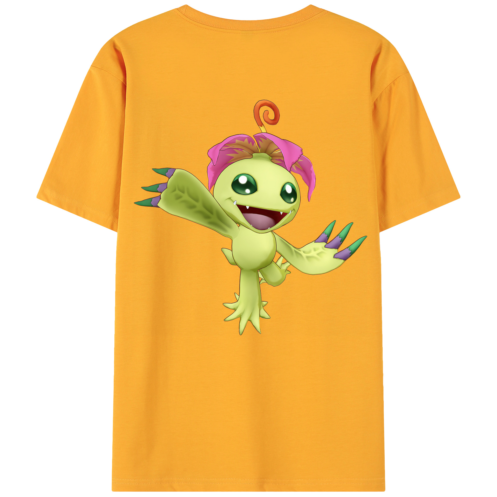 （画像用） Digimon デジタルモンスター/デジモン 綿100％ メンズ半袖Tシャツ（バックプリント） 通気性