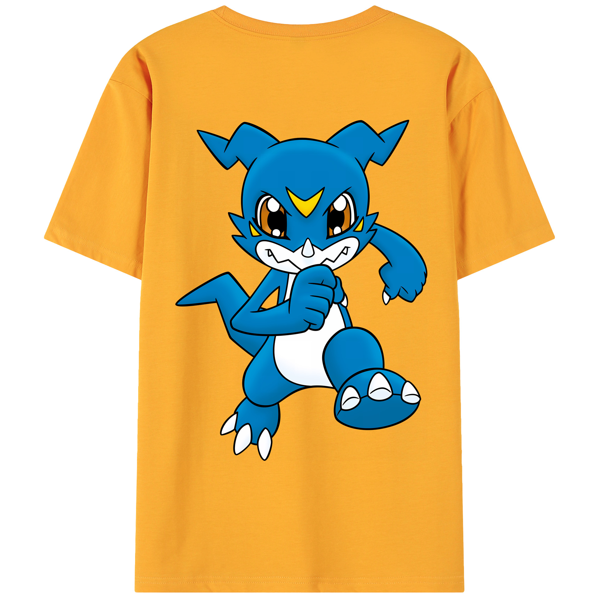 （画像用） Digimon デジタルモンスター/デジモン 綿100％ メンズ半袖Tシャツ（バックプリント） 通気性
