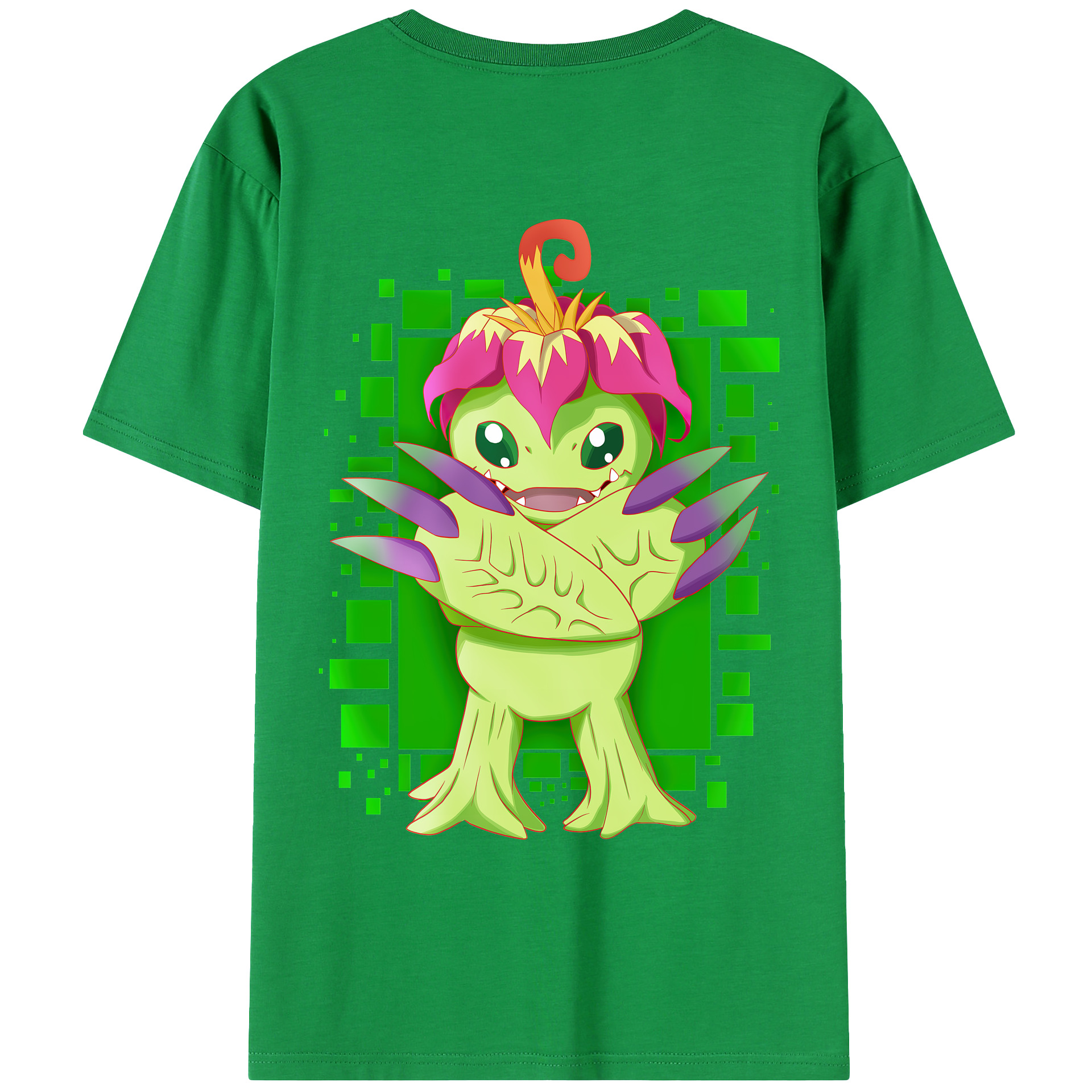 （画像用） Digimon デジタルモンスター/デジモン 綿100％ メンズ半袖Tシャツ（バックプリント） 通気性