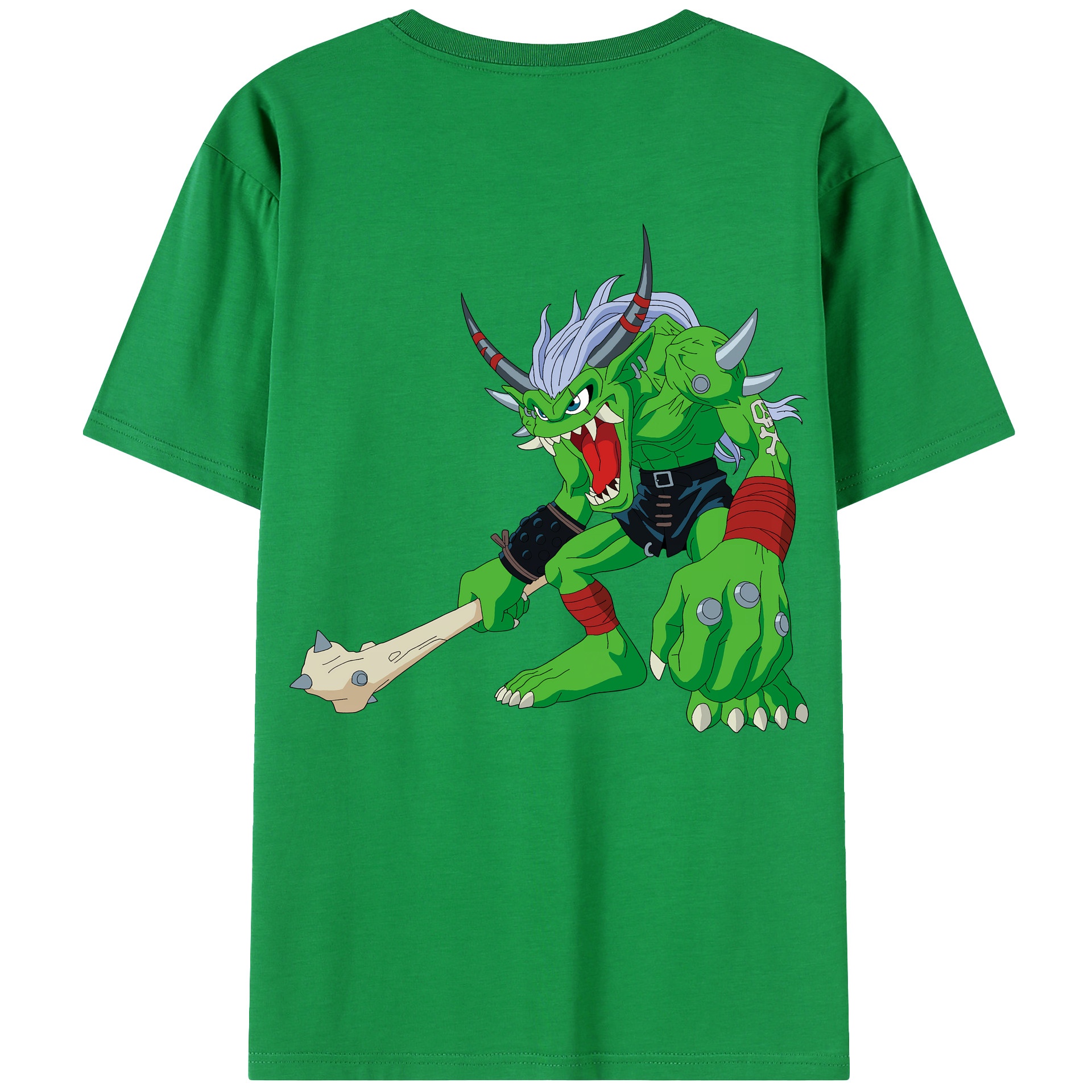 （画像用） Digimon デジタルモンスター/デジモン 綿100％ メンズ半袖Tシャツ（バックプリント） 通気性