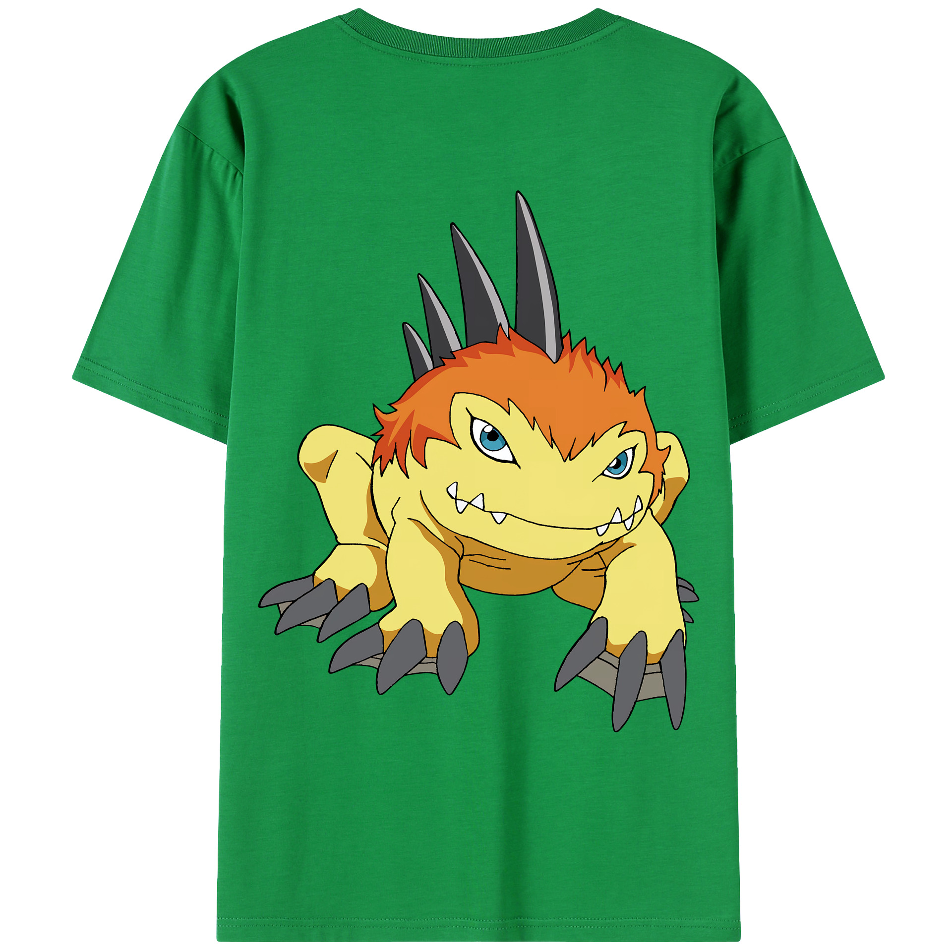 （画像用） Digimon デジタルモンスター/デジモン 綿100％ メンズ半袖Tシャツ（バックプリント） 通気性