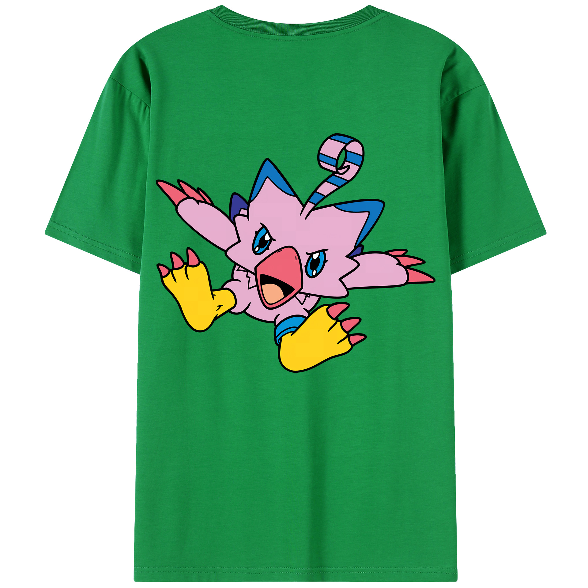 （画像用） Digimon デジタルモンスター/デジモン 綿100％ メンズ半袖Tシャツ（バックプリント） 通気性