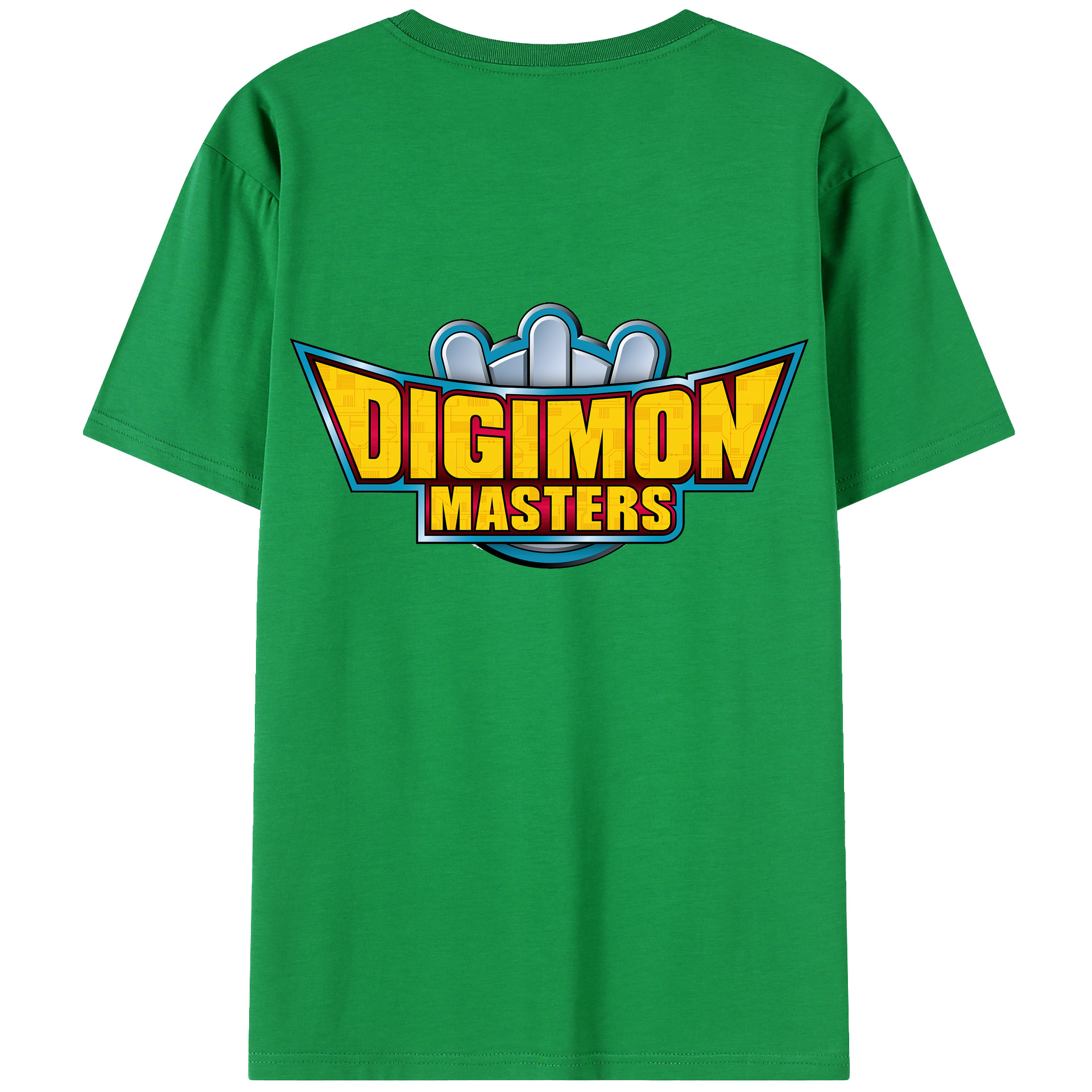 （画像用） Digimon デジタルモンスター/デジモン 綿100％ メンズ半袖Tシャツ（バックプリント） 通気性
