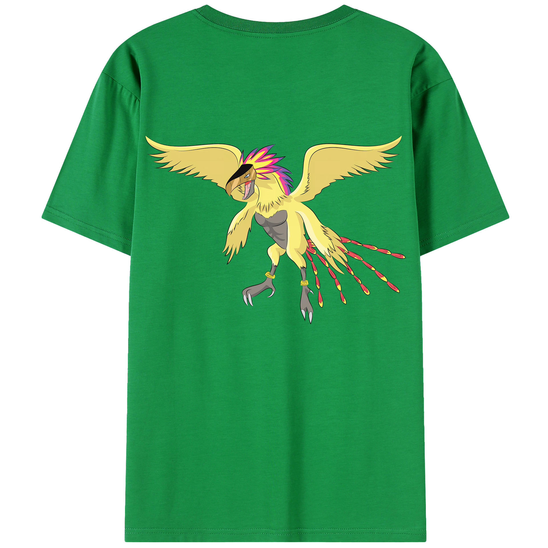 （画像用） Digimon デジタルモンスター/デジモン 綿100％ メンズ半袖Tシャツ（バックプリント） 通気性