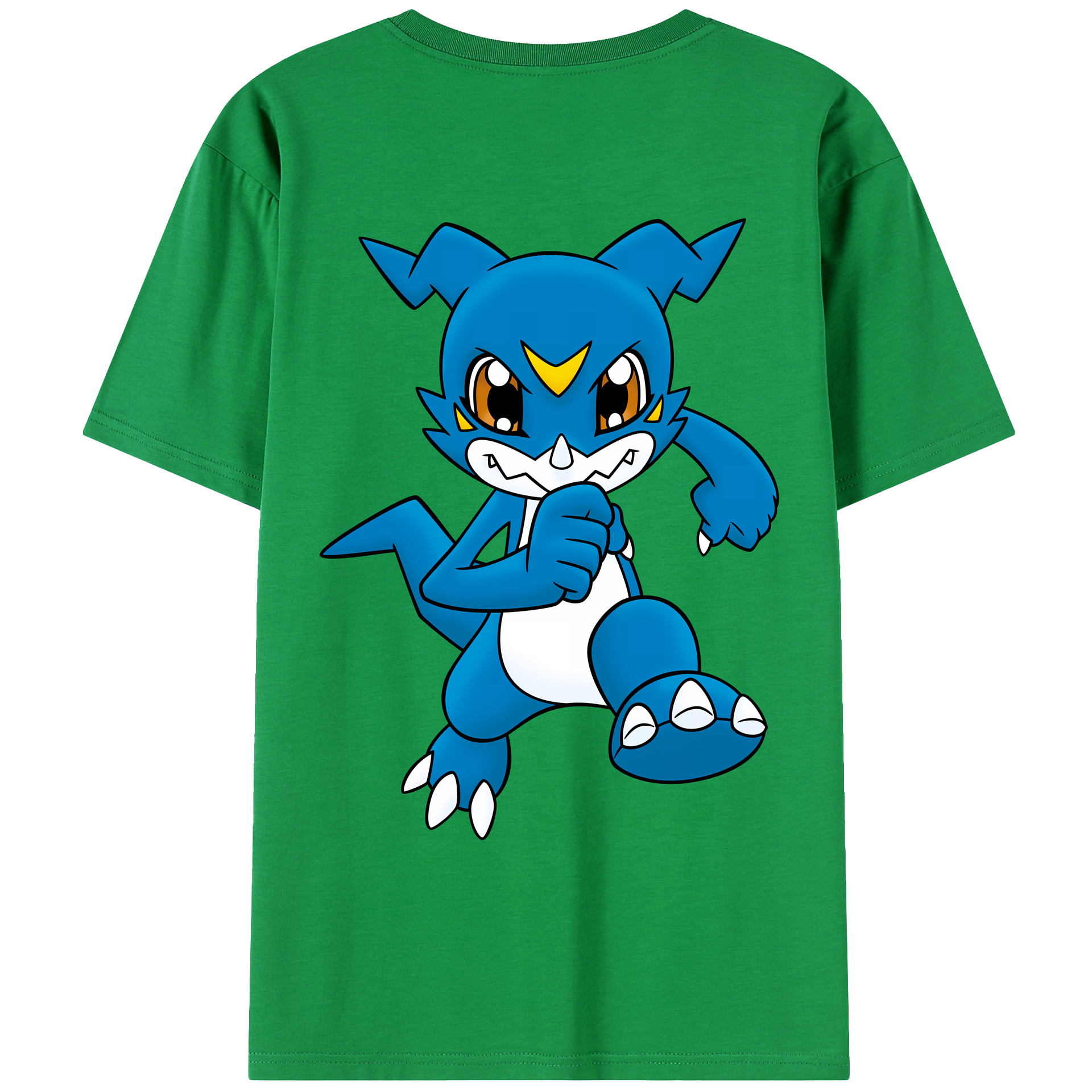 （画像用） Digimon デジタルモンスター/デジモン 綿100％ メンズ半袖Tシャツ（バックプリント） 通気性