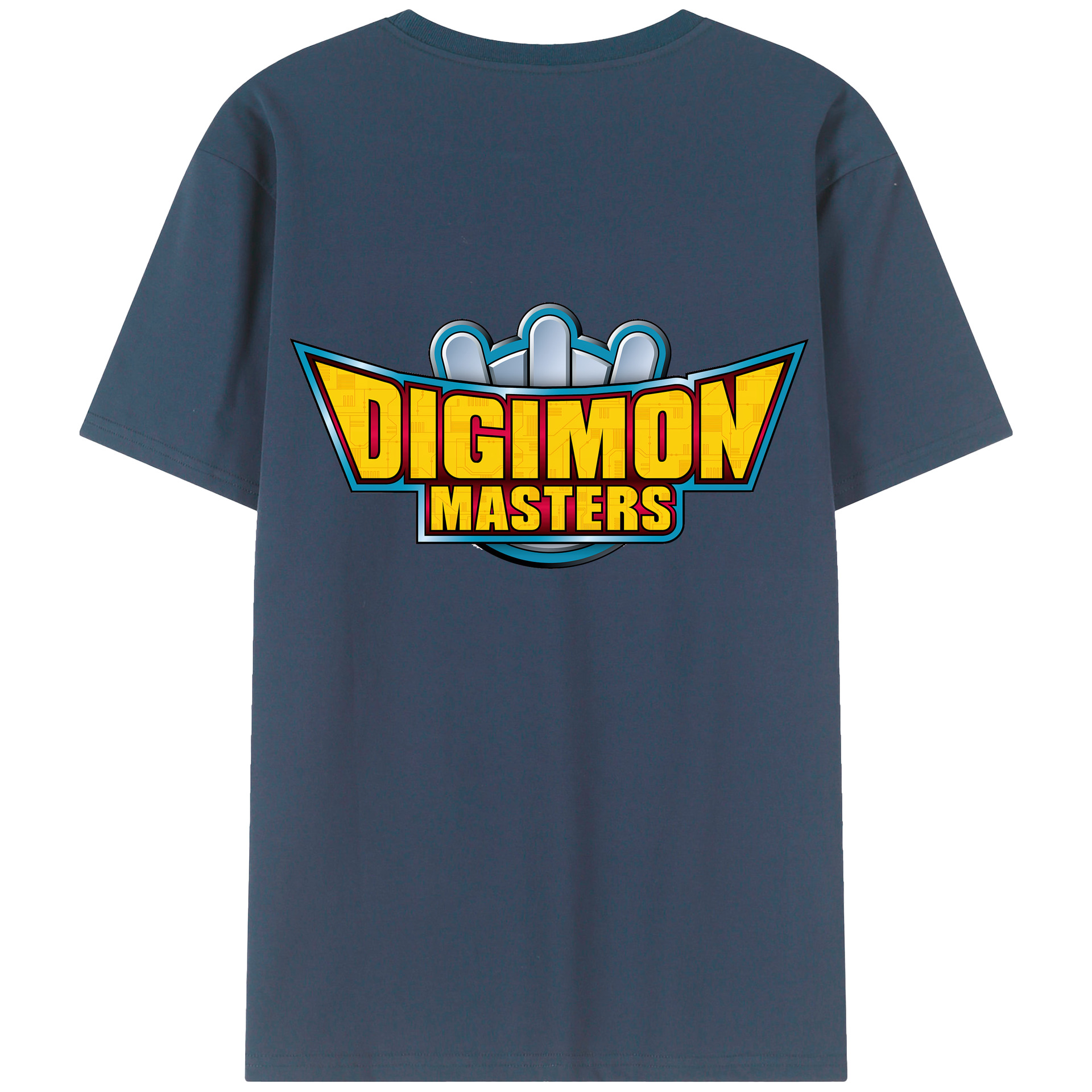（画像用） Digimon デジタルモンスター/デジモン 綿100％ メンズ半袖Tシャツ（バックプリント） 通気性