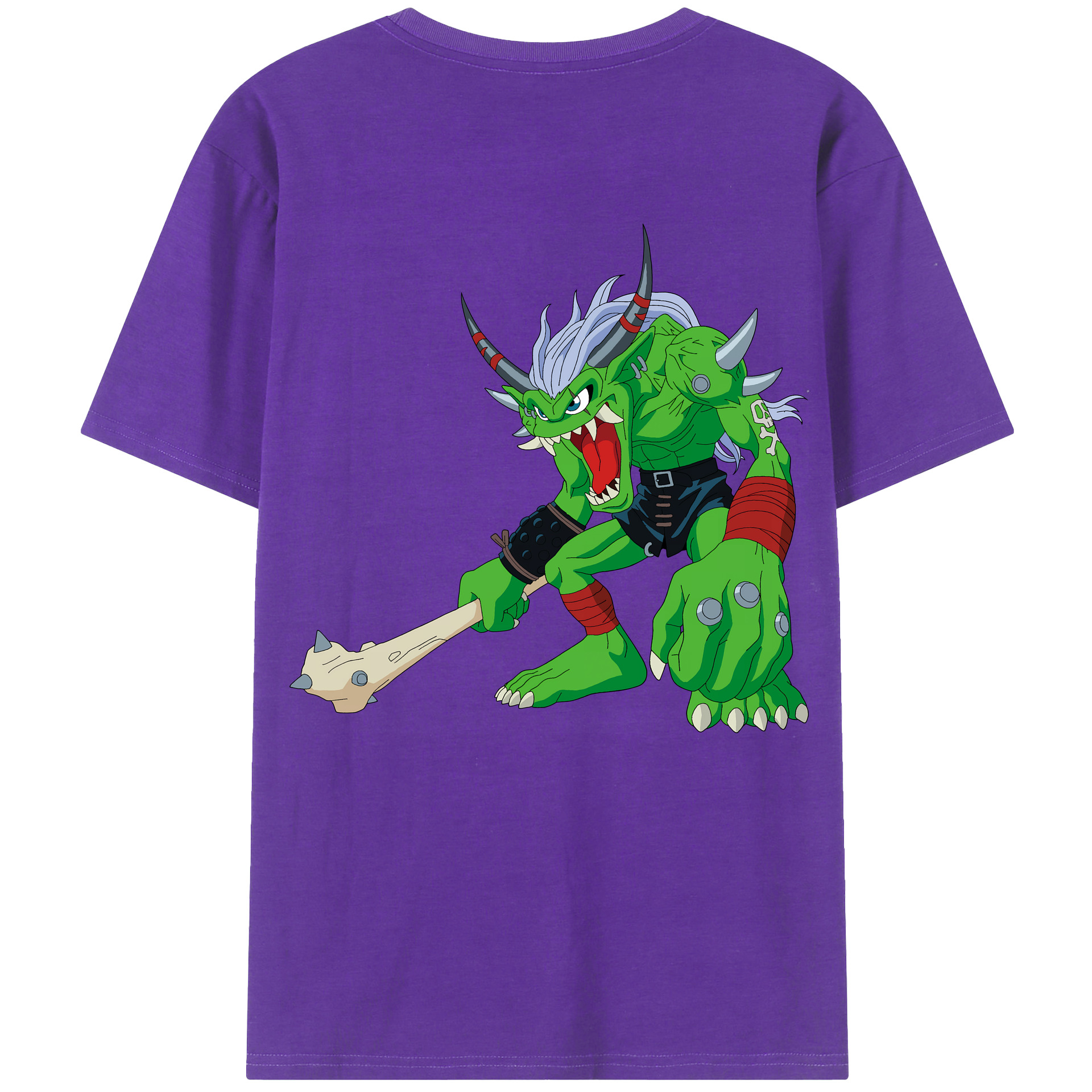 （画像用） Digimon デジタルモンスター/デジモン 綿100％ メンズ半袖Tシャツ（バックプリント） 通気性