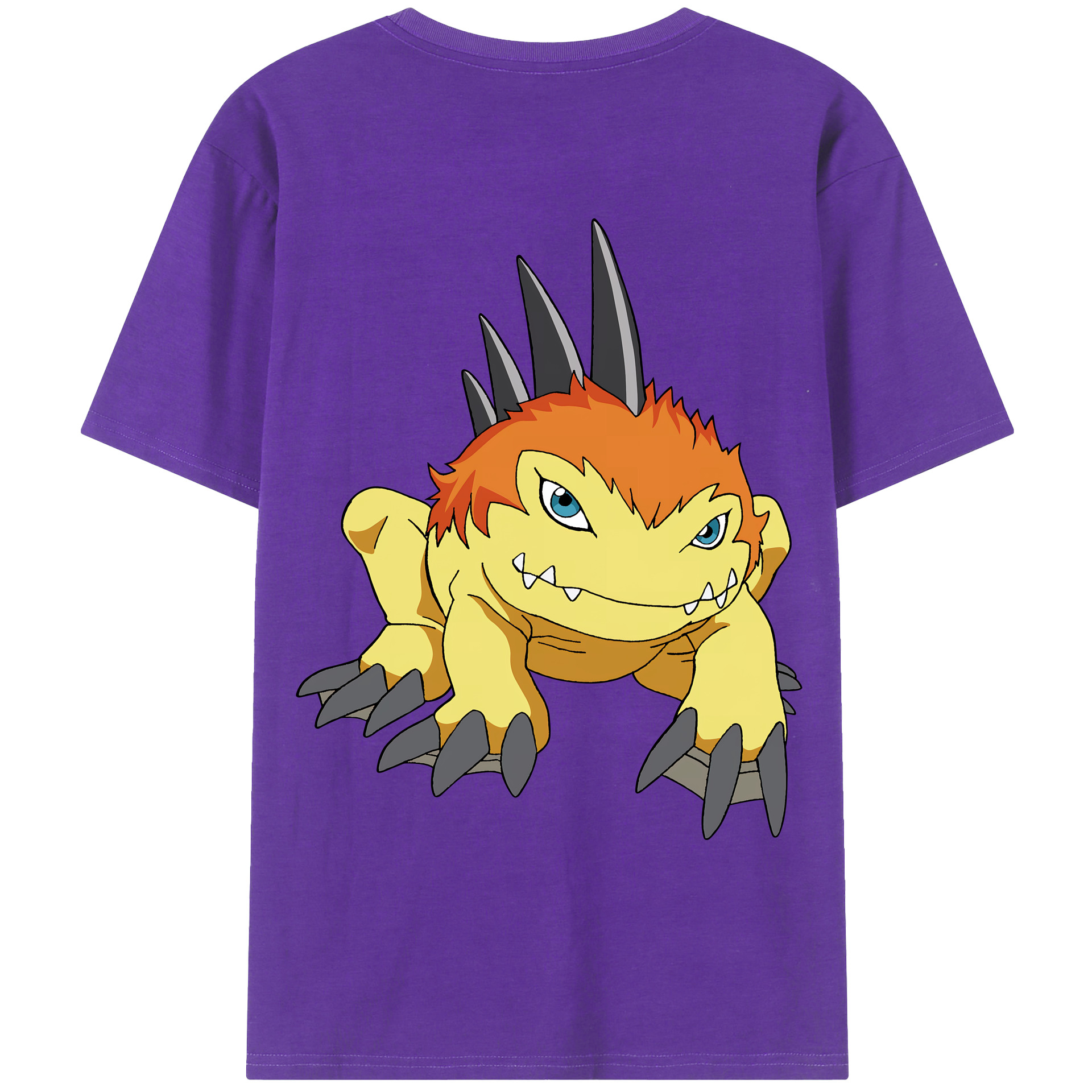 （画像用） Digimon デジタルモンスター/デジモン 綿100％ メンズ半袖Tシャツ（バックプリント） 通気性