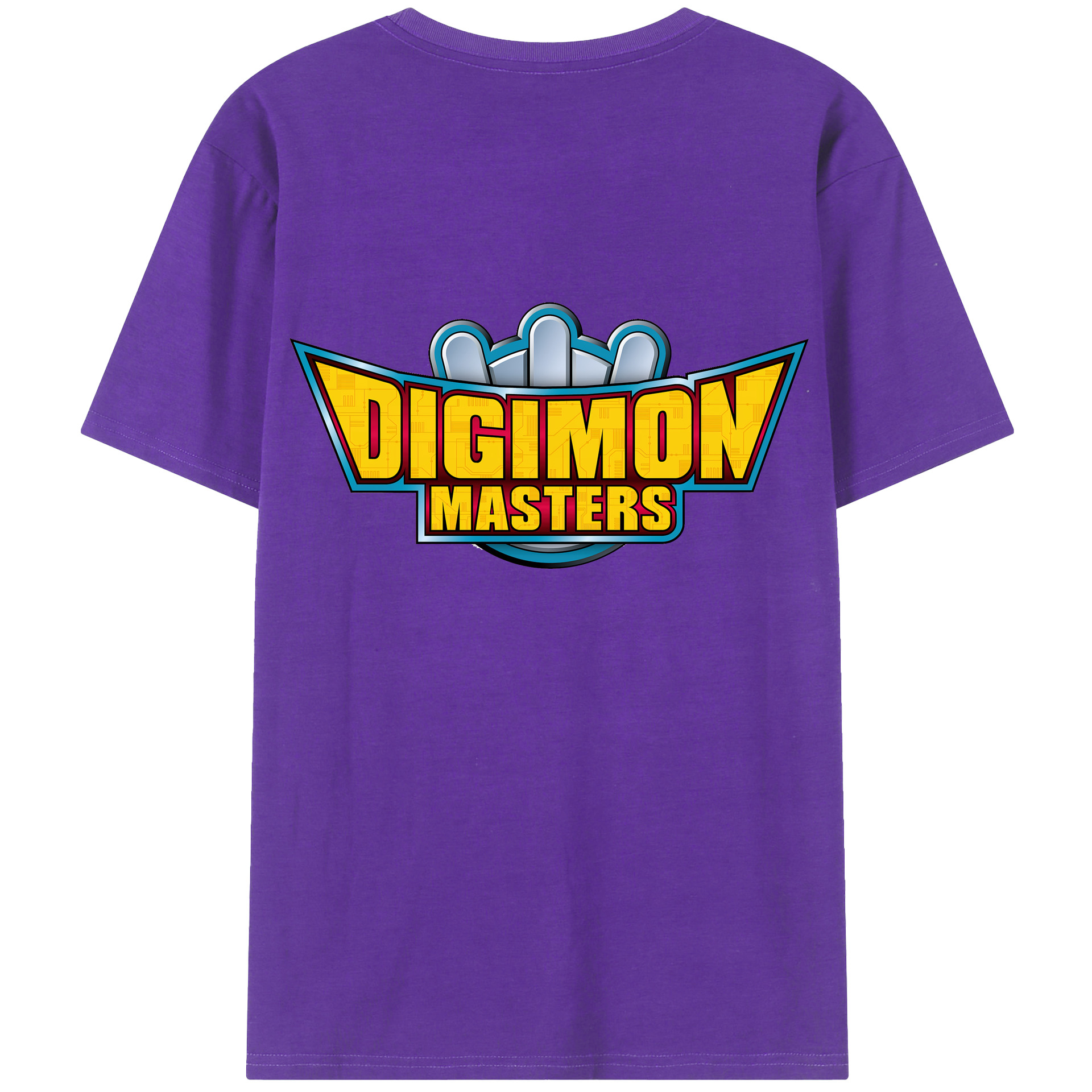 （画像用） Digimon デジタルモンスター/デジモン 綿100％ メンズ半袖Tシャツ（バックプリント） 通気性